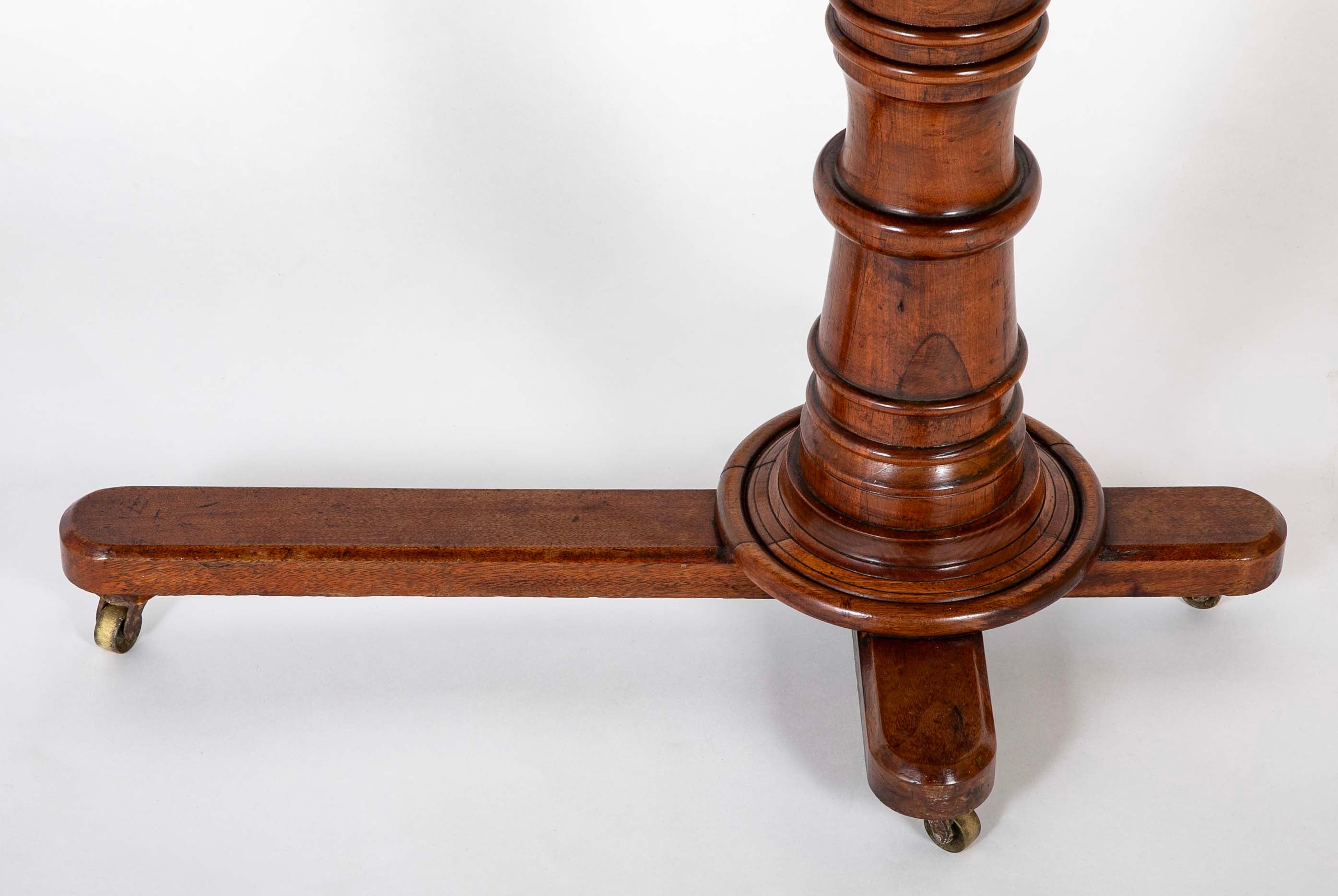 An English Adjustable Reading Table with Tiltable Section