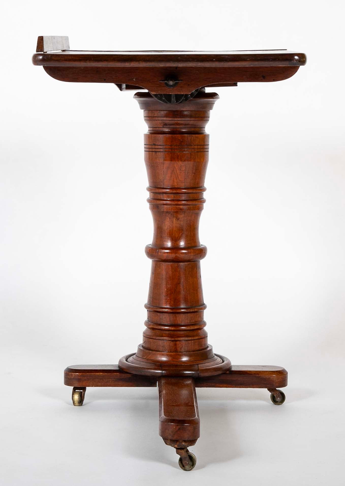 An English Adjustable Reading Table with Tiltable Section