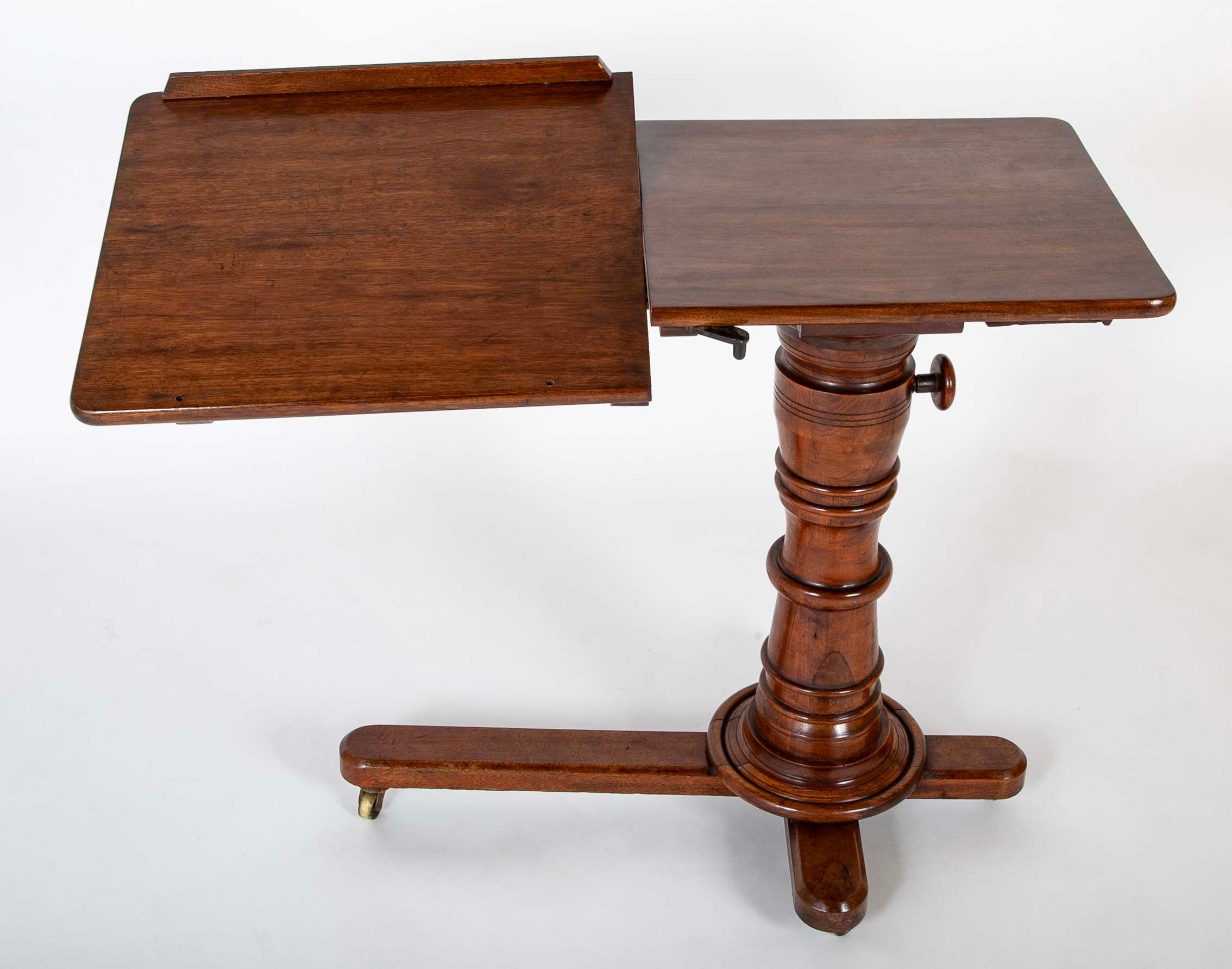 An English Adjustable Reading Table with Tiltable Section