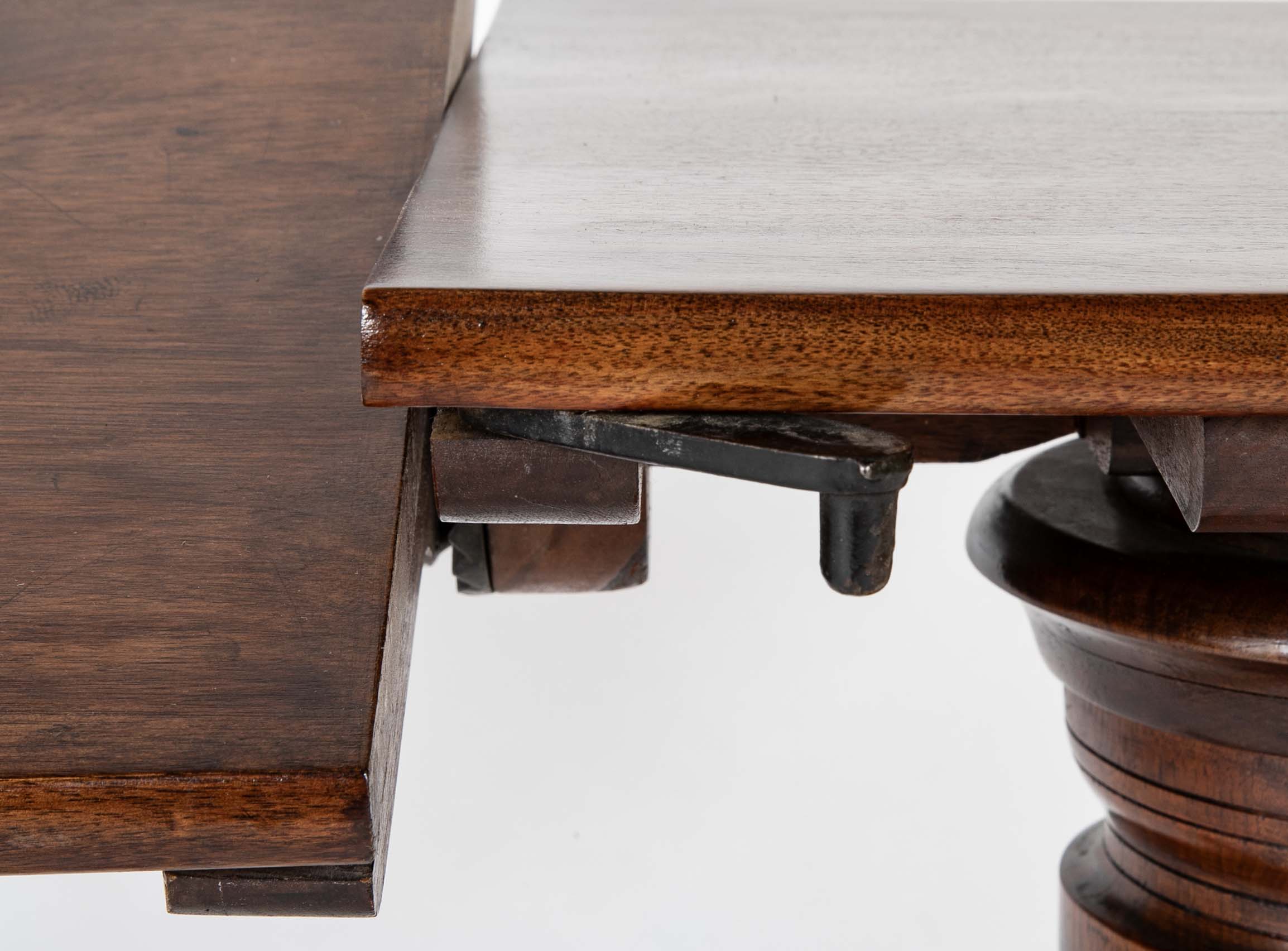 An English Adjustable Reading Table with Tiltable Section
