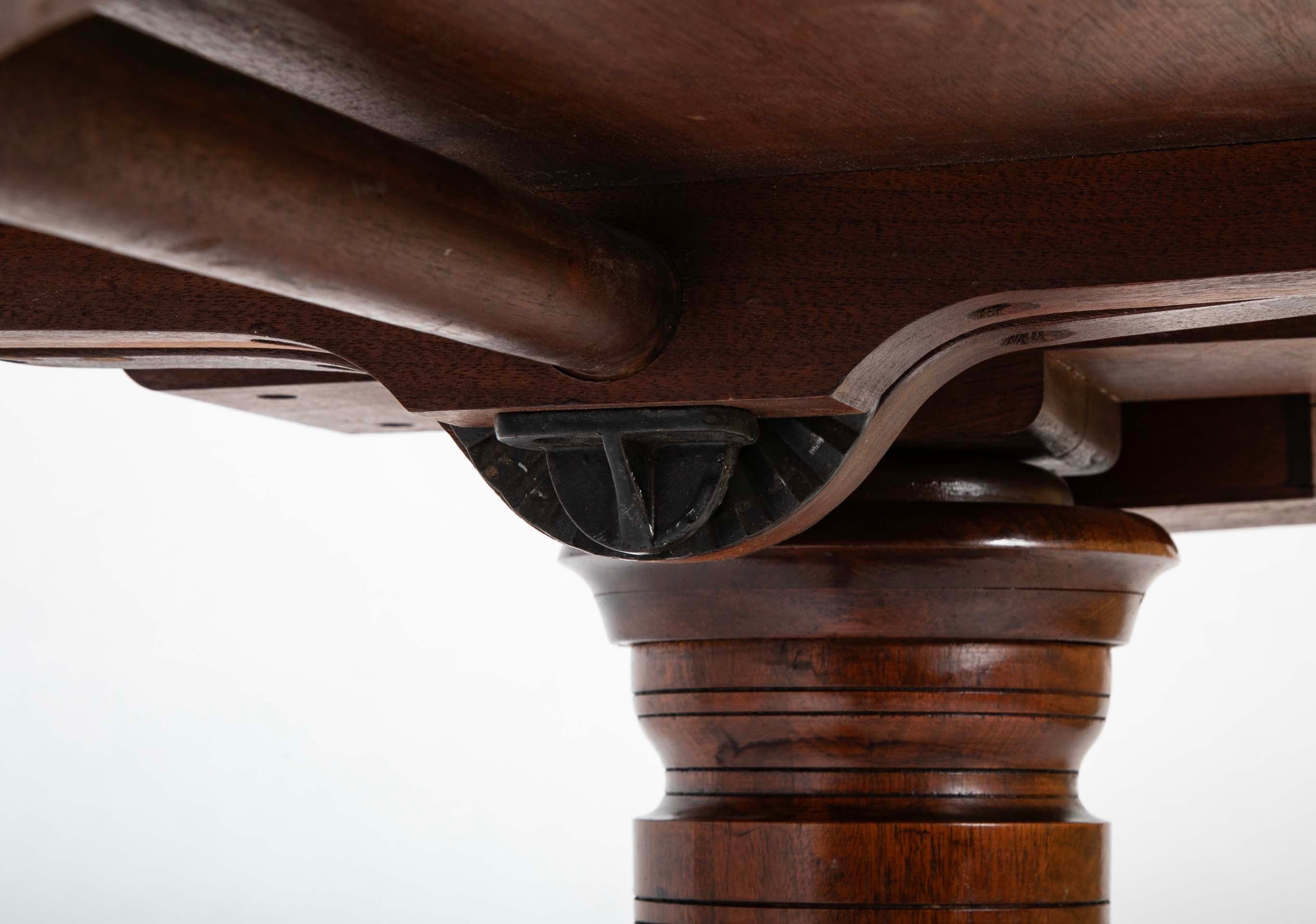 An English Adjustable Reading Table with Tiltable Section