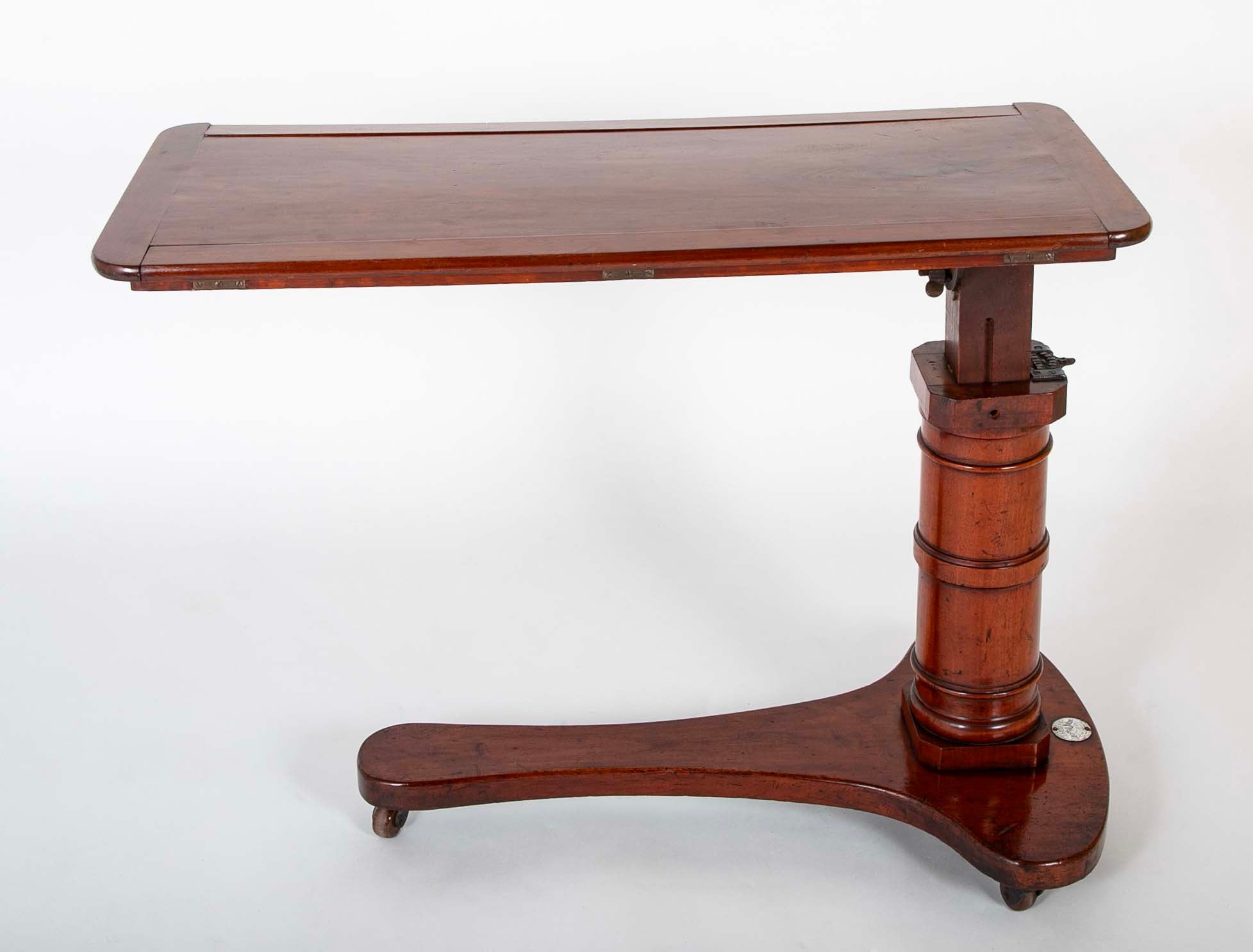 An Early 20th Century English Adjustable Reading Table on Casters