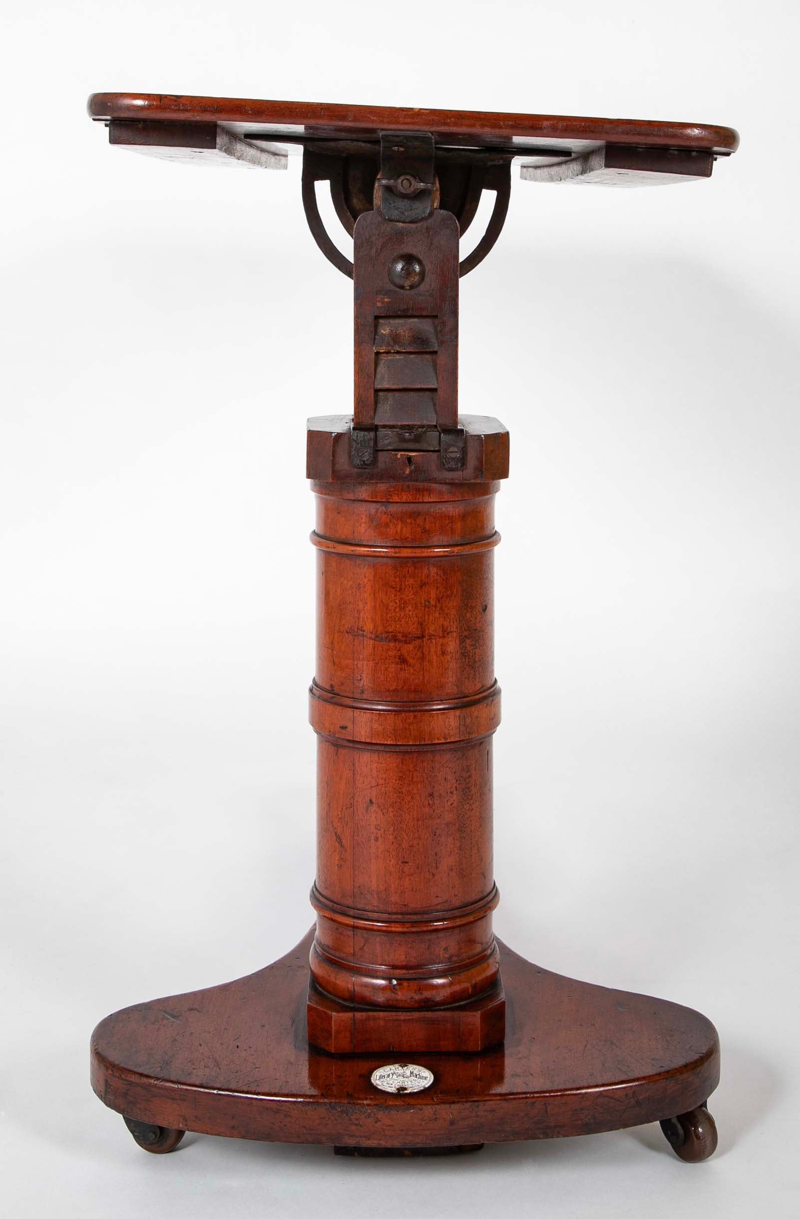 An Early 20th Century English Adjustable Reading Table on Casters