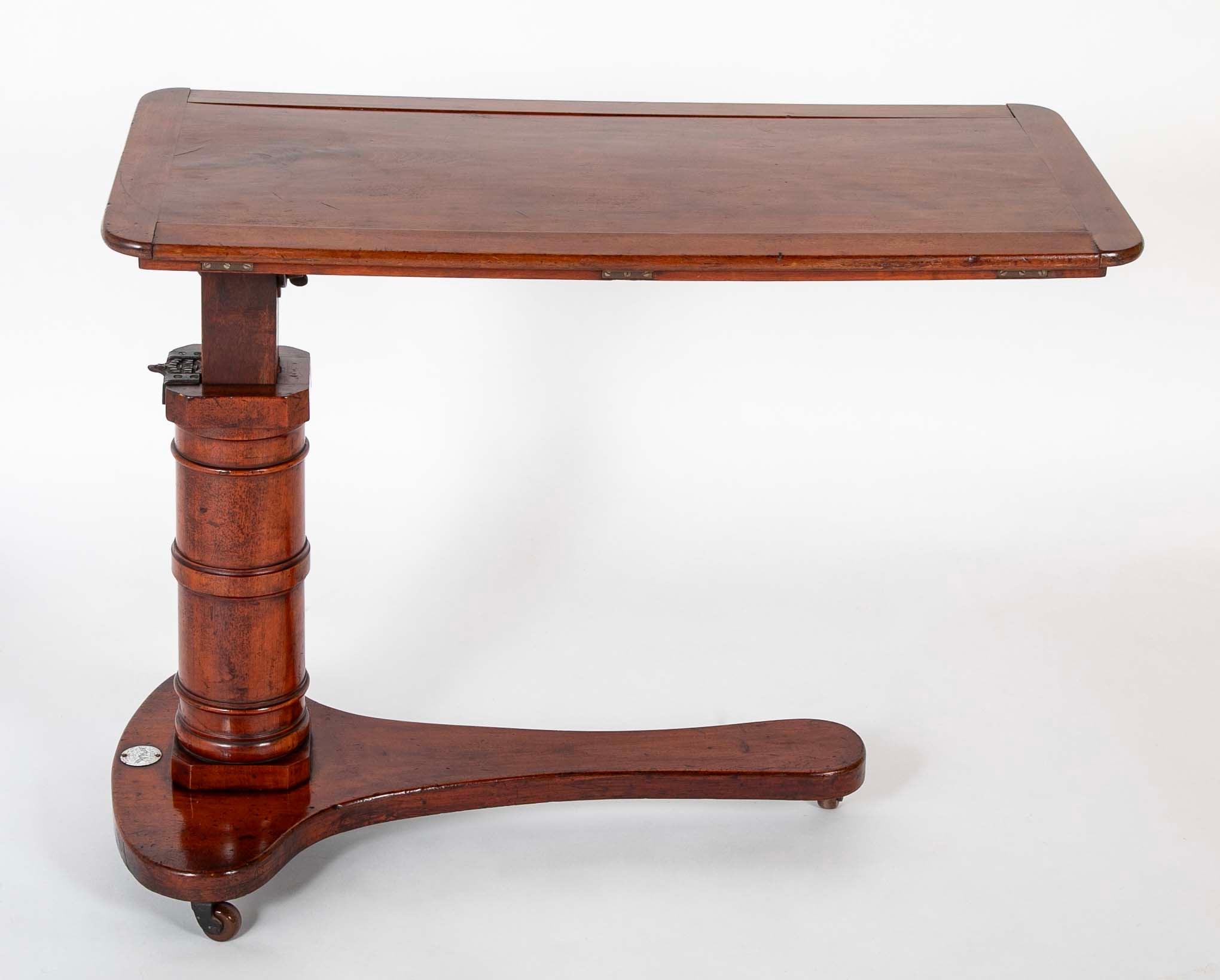 An Early 20th Century English Adjustable Reading Table on Casters