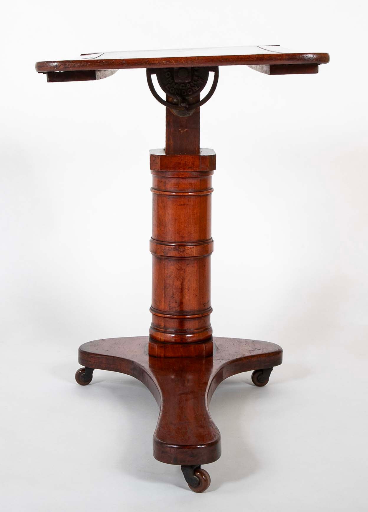 An Early 20th Century English Adjustable Reading Table on Casters