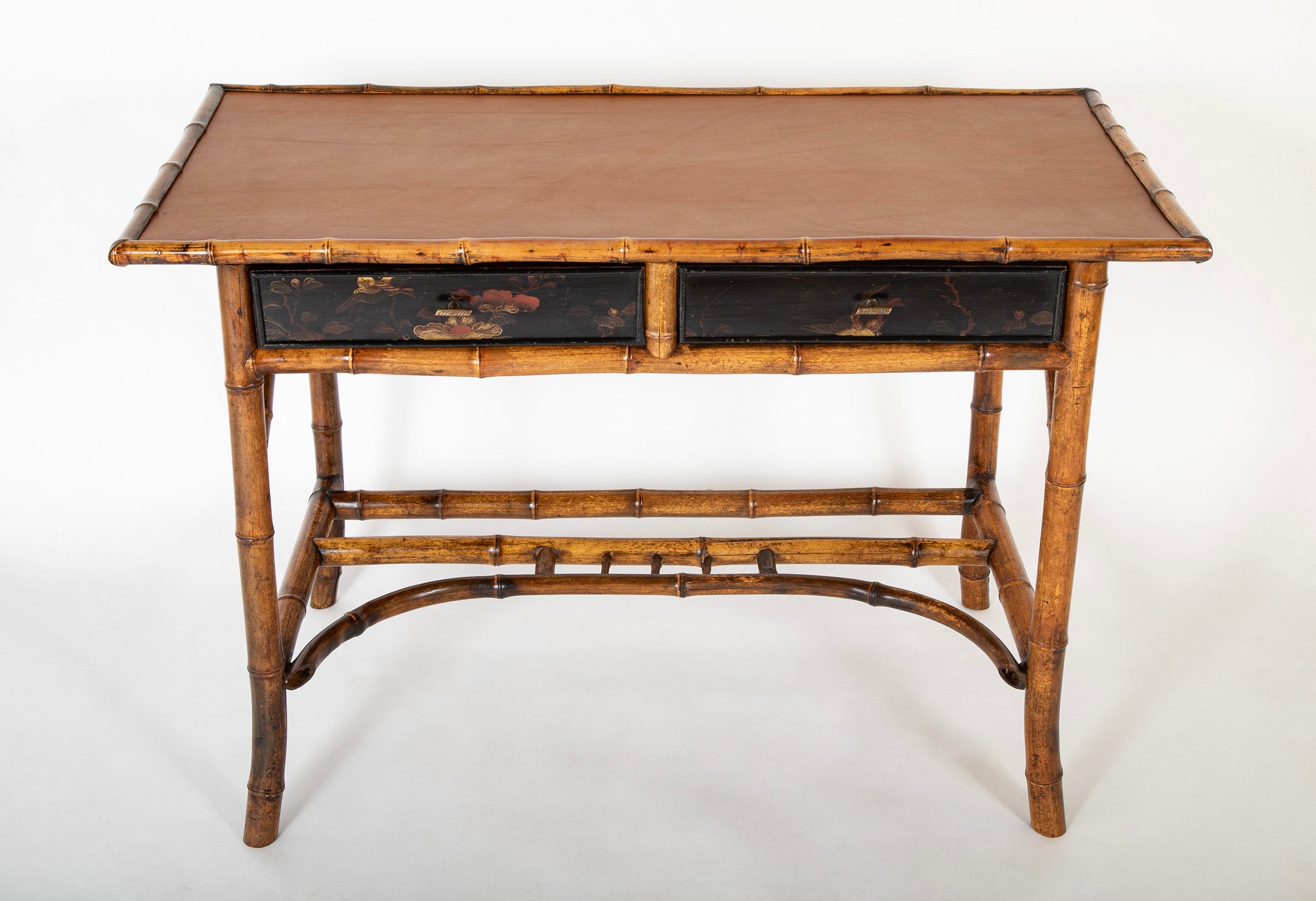 Late 19th Century English Bamboo and Japanned Lacquer Desk