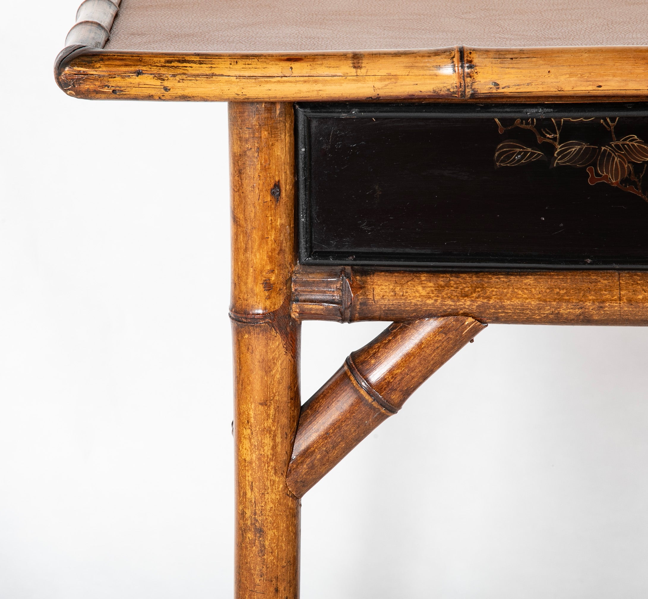Late 19th Century English Bamboo and Japanned Lacquer Desk