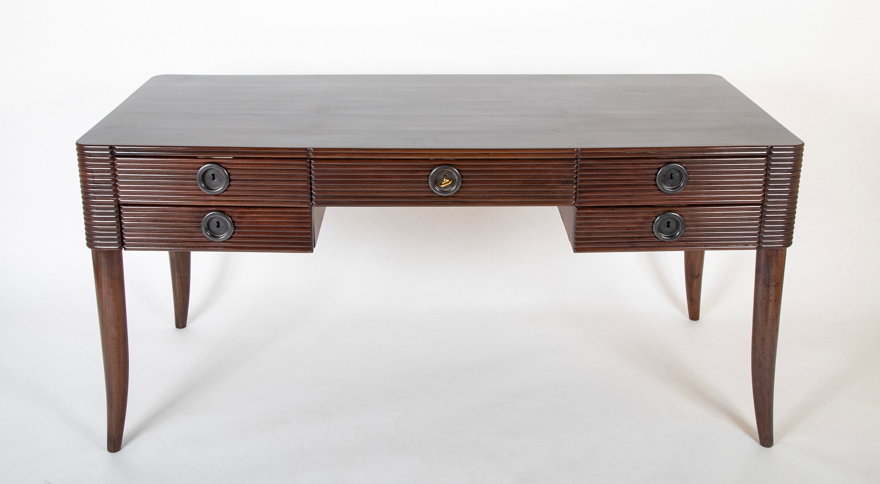 Paolo Buffa Five Drawer Desk In Grissinato Wood
