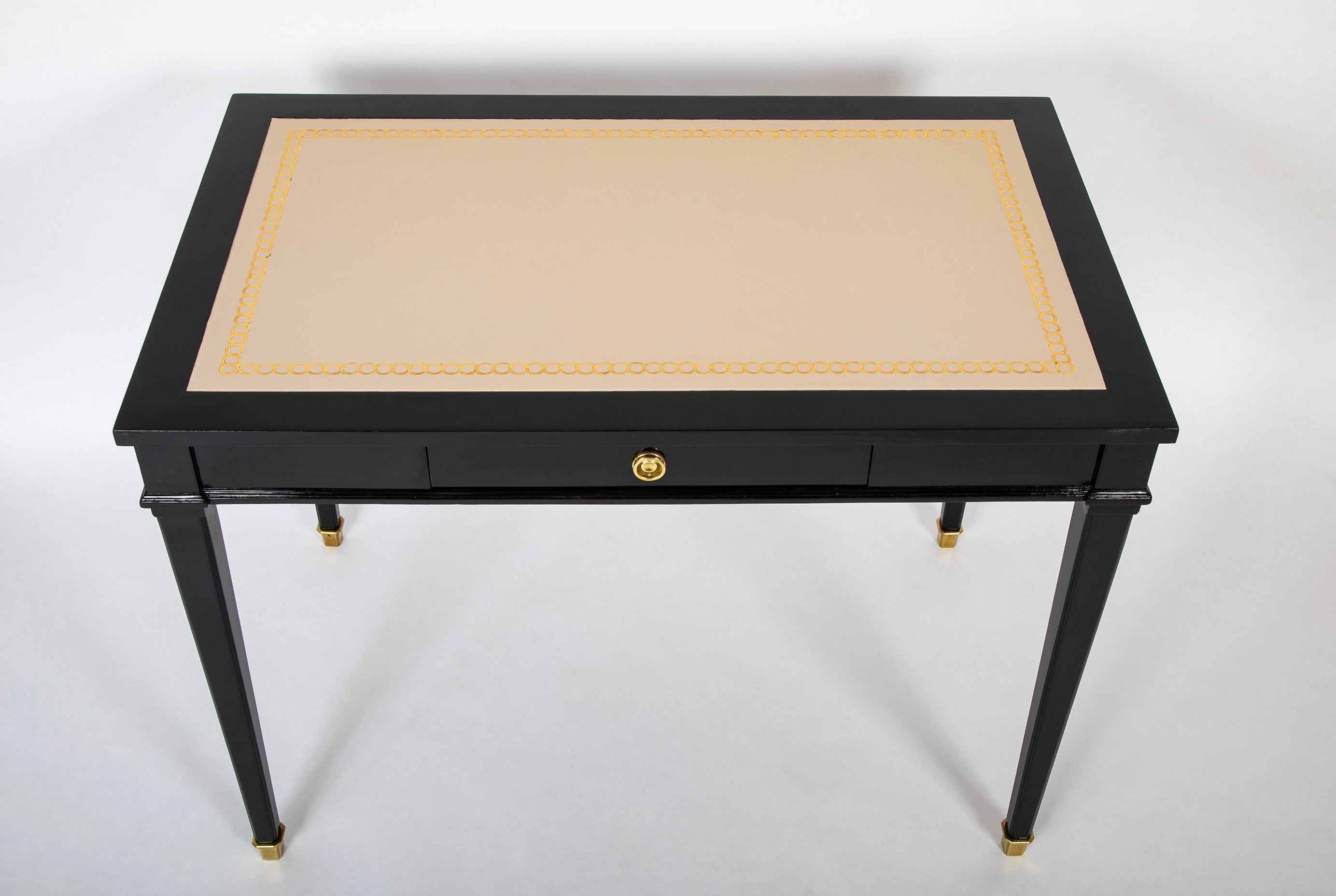 Leather Top Writing Table in the Manner of Jansen