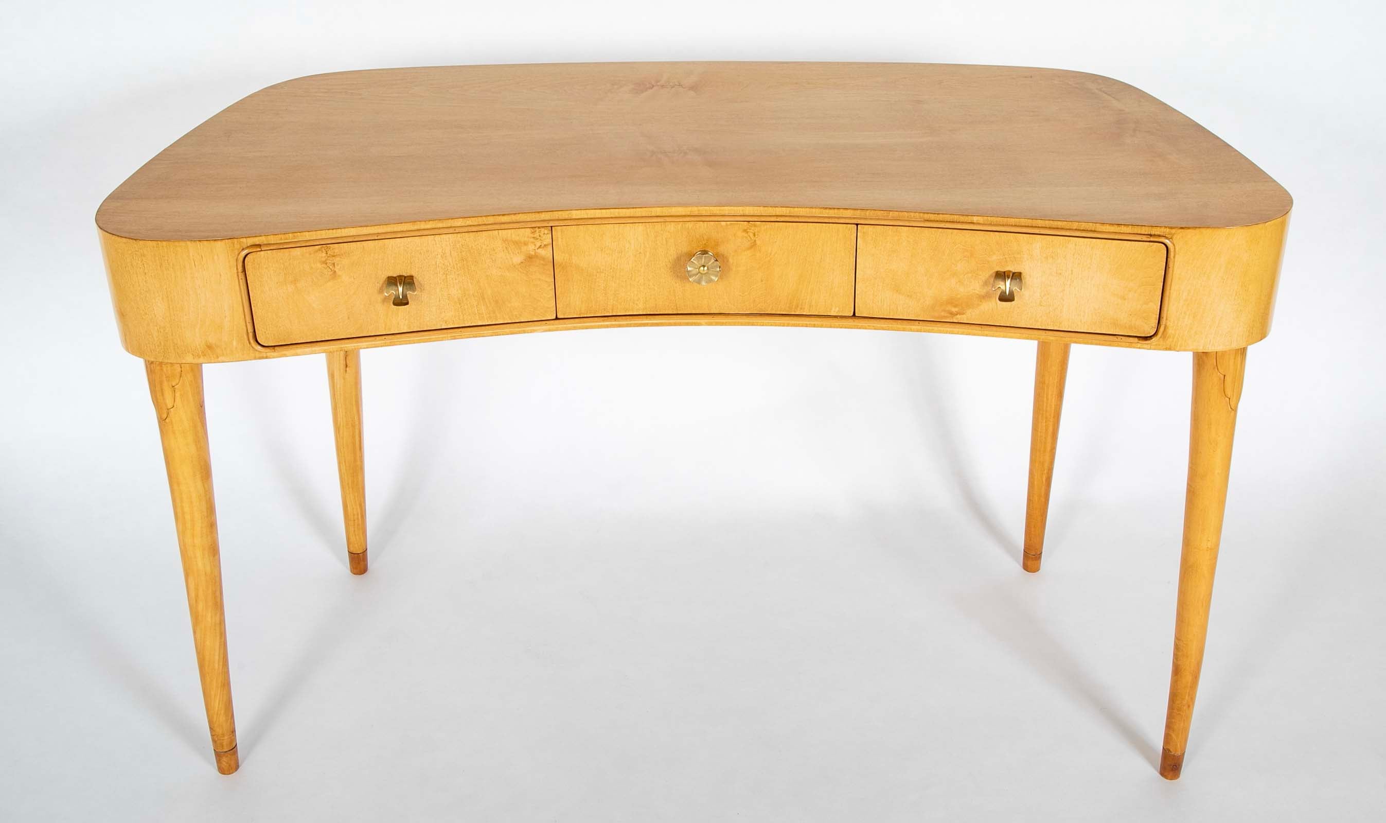 Mid-Century Italian Maple Veneered Desk Attributed to Paolo Buffa