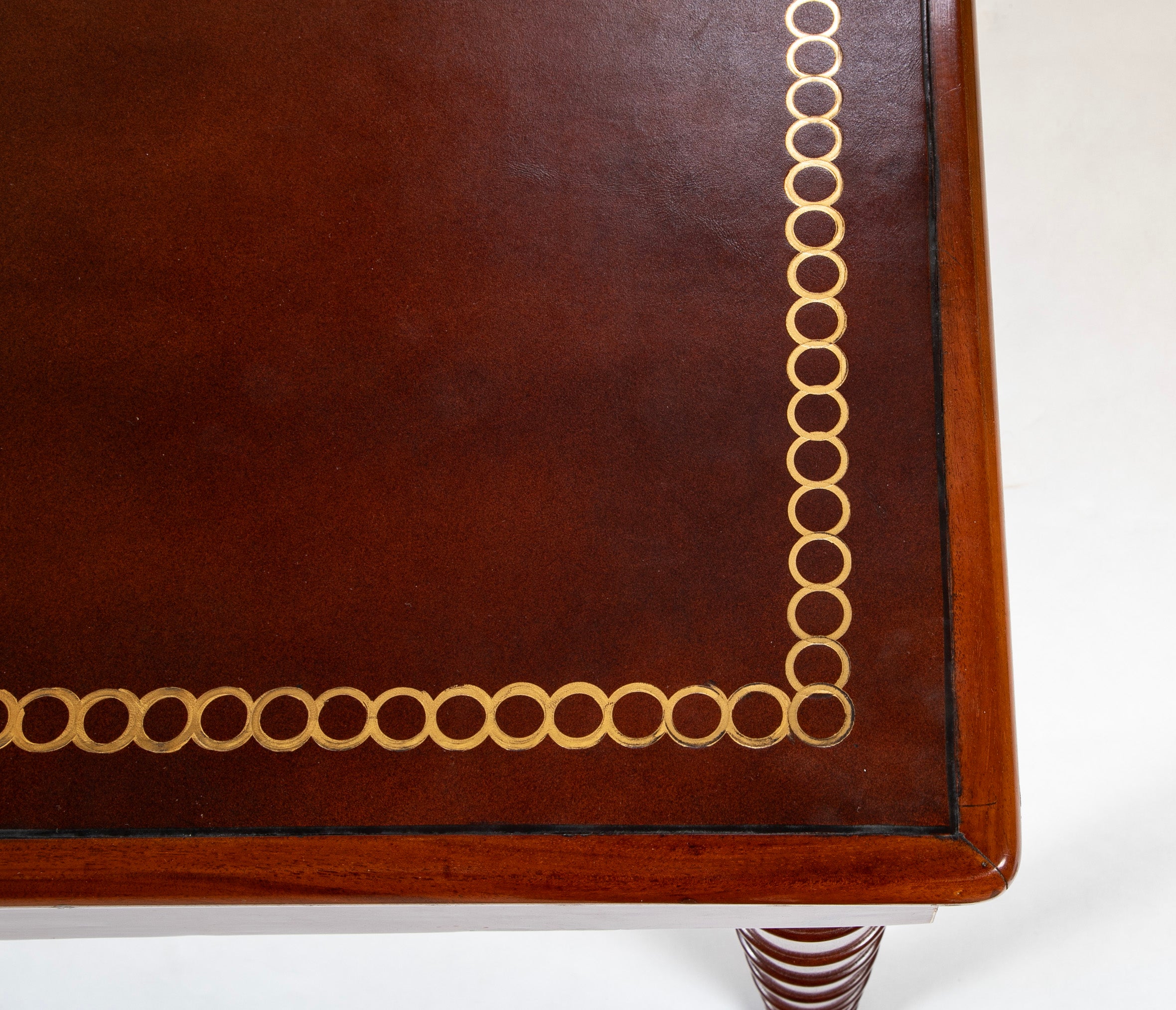 Louis Philippe Six Drawer Leather Top Partner's Writing Desk