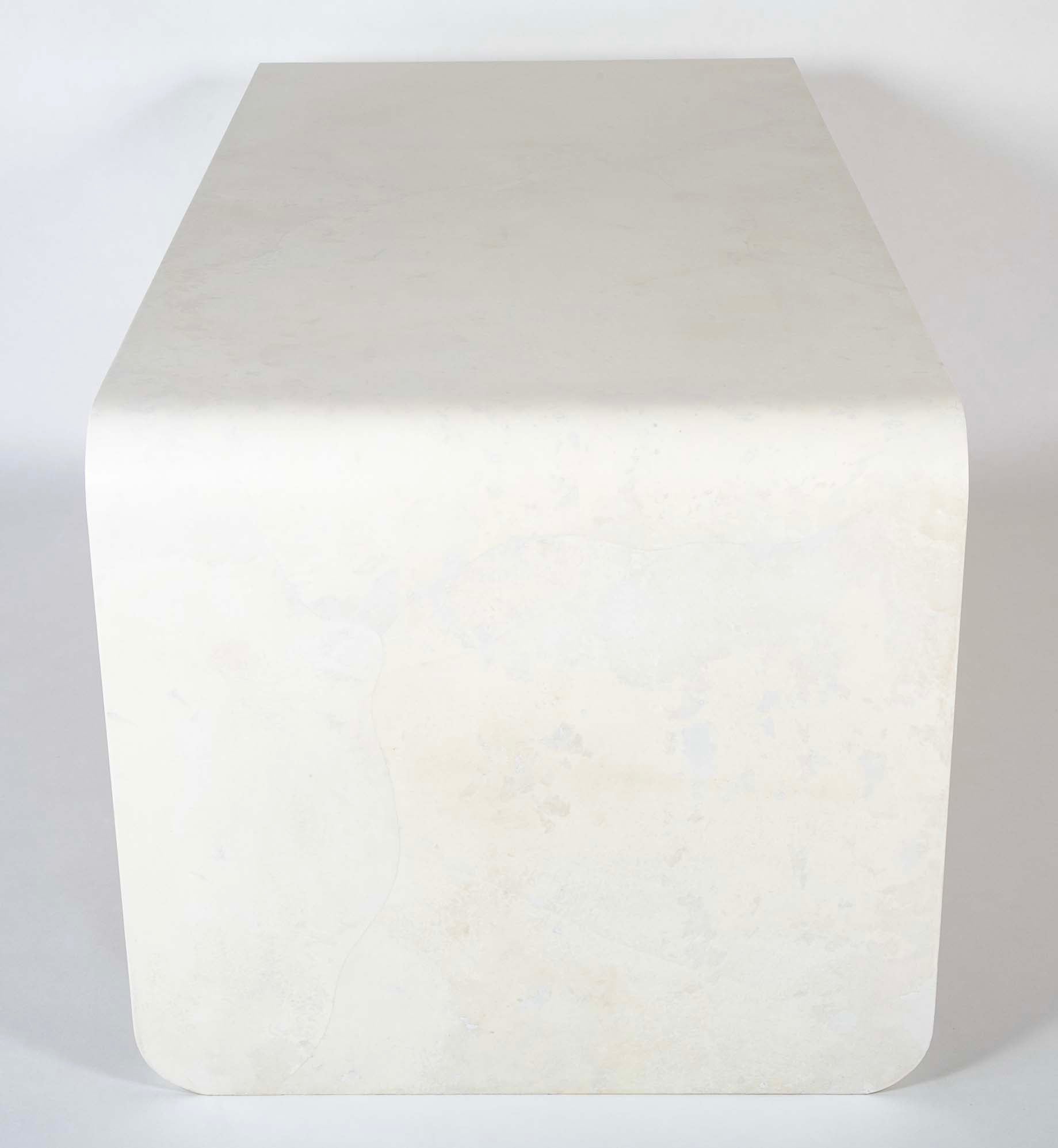 White Lacquered Goat Skin Desk by Karl Springer