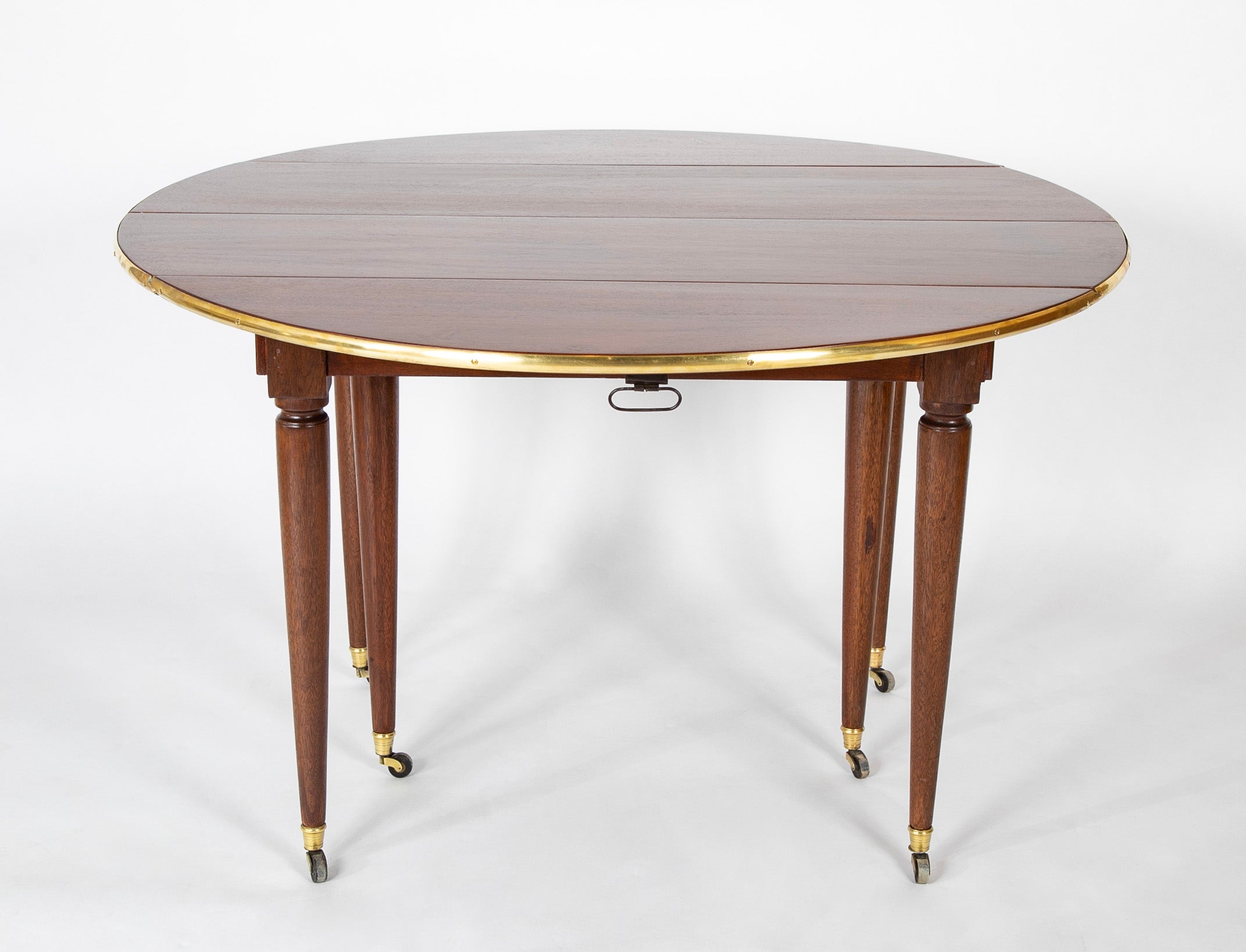 Louis XVI Style Mahogany Extension Dining Table with Four Leaves