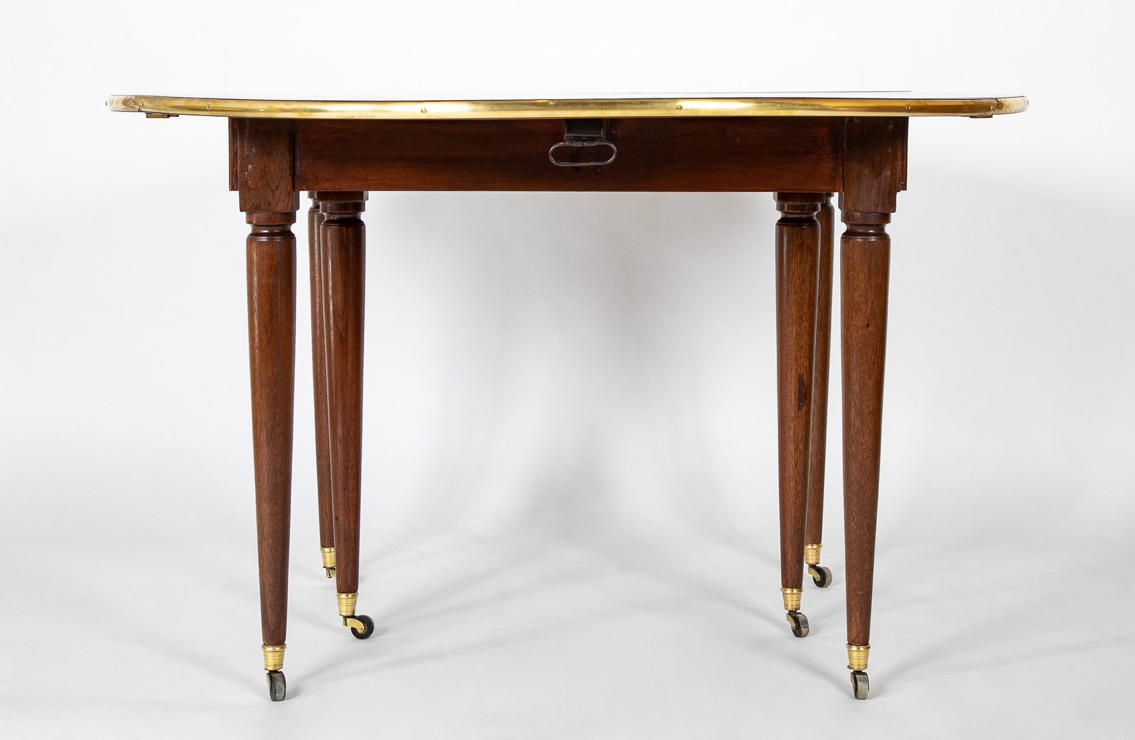 Louis XVI Style Mahogany Extension Dining Table with Four Leaves