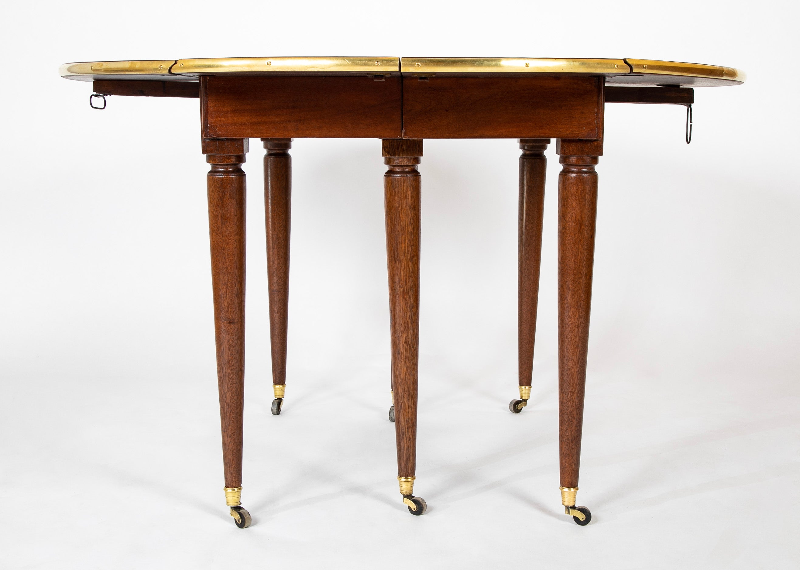 Louis XVI Style Mahogany Extension Dining Table with Four Leaves