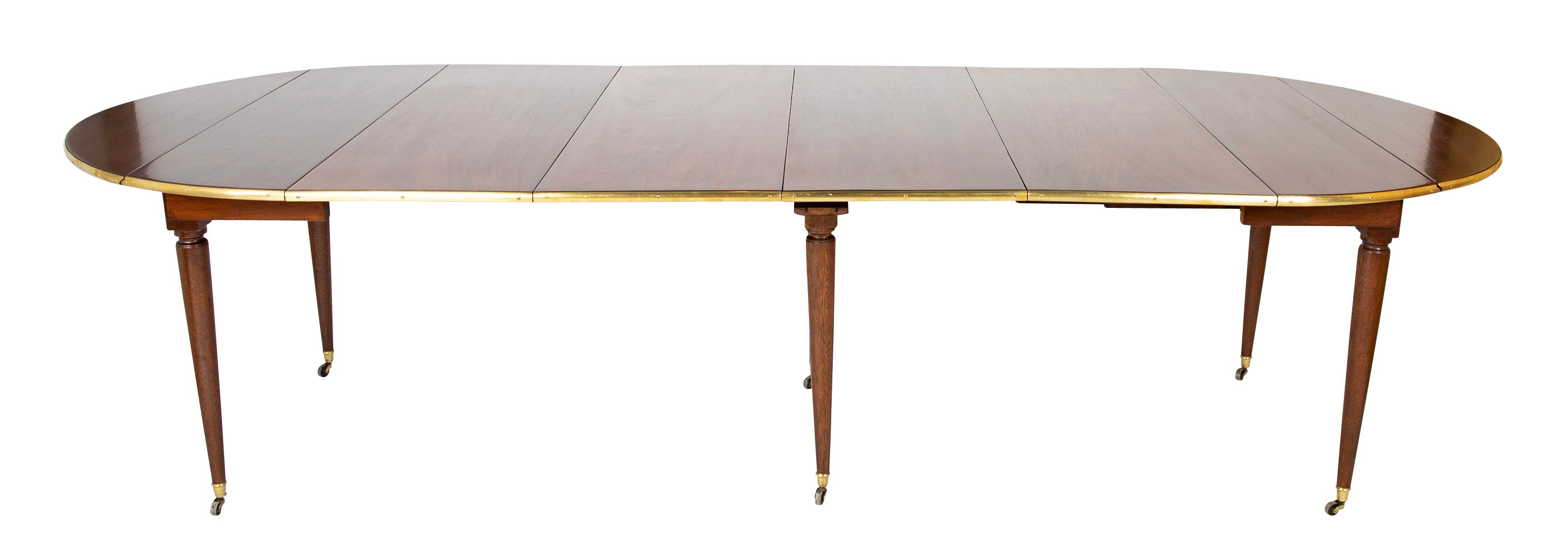 Louis XVI Style Mahogany Extension Dining Table with Four Leaves