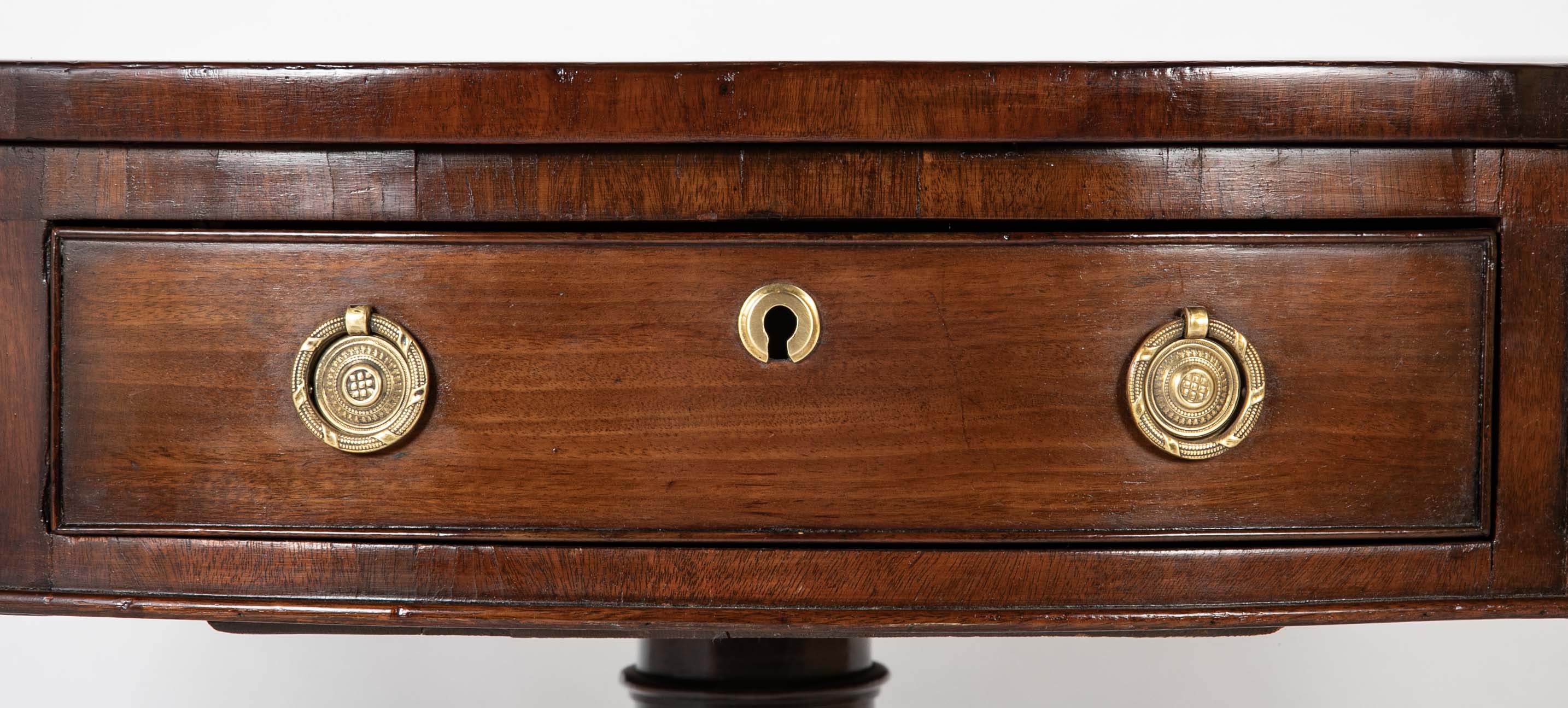 Regency Leather Top Drum Table
