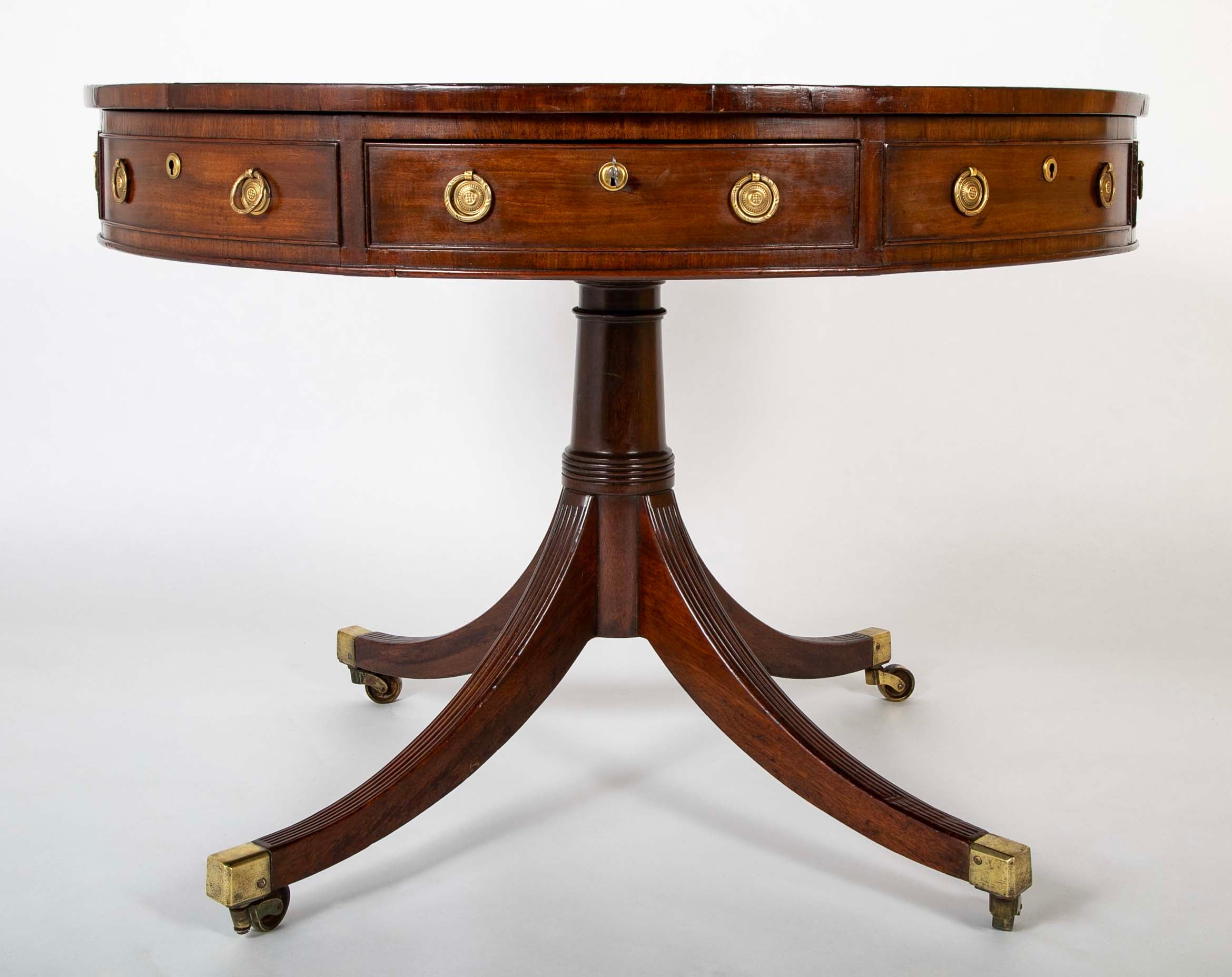 Regency Leather Top Drum Table