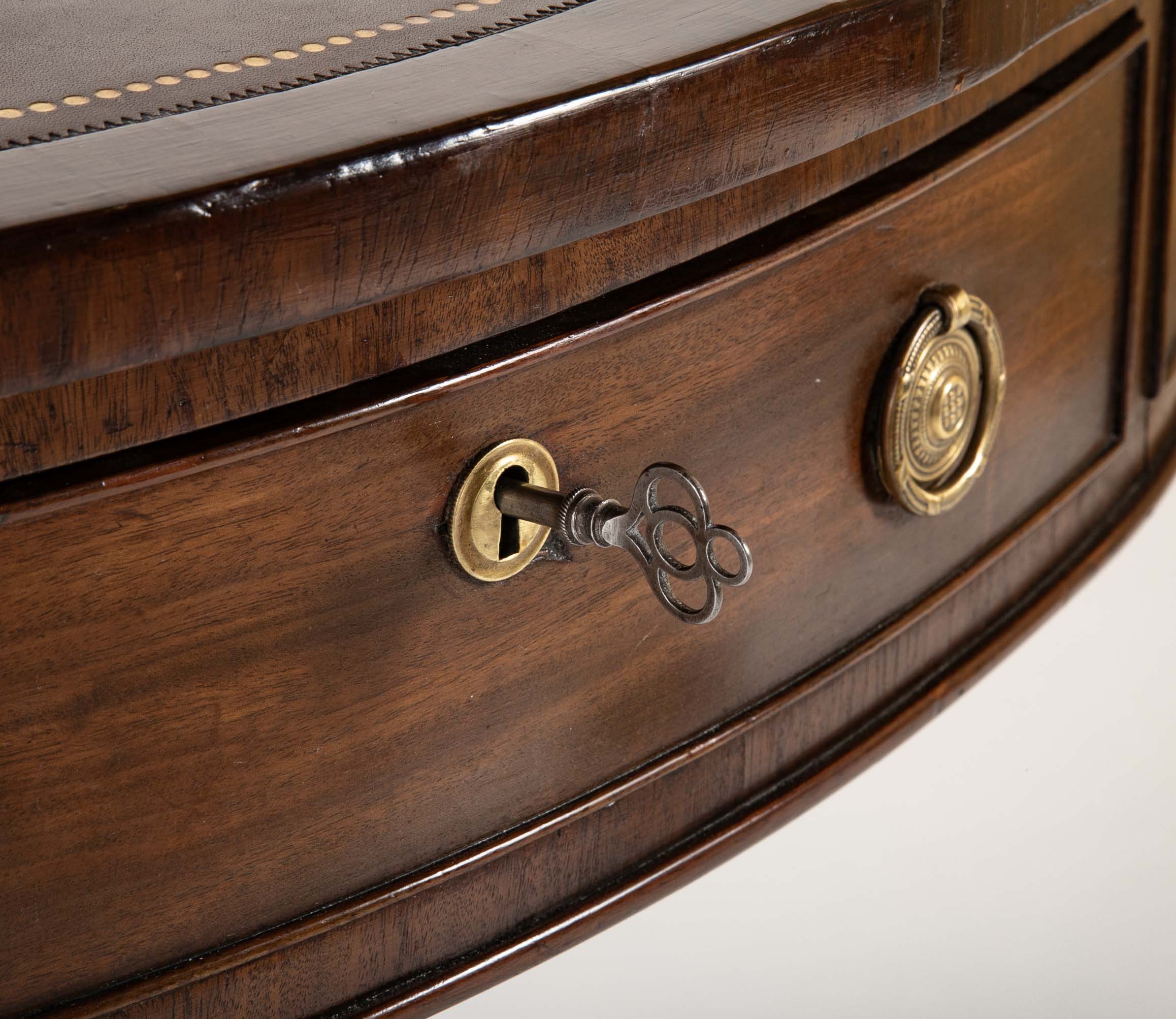 Regency Leather Top Drum Table