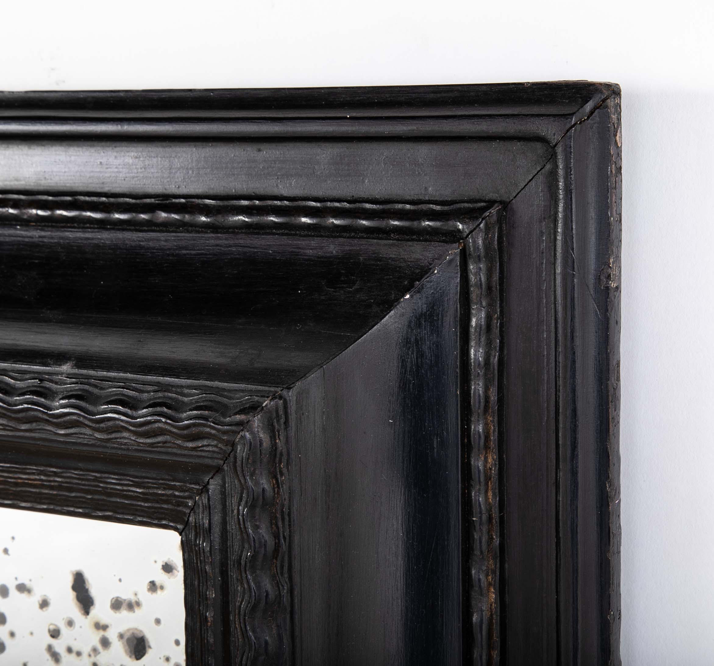 A Late 19th Century Dutch Ebonized Ripple Mirror