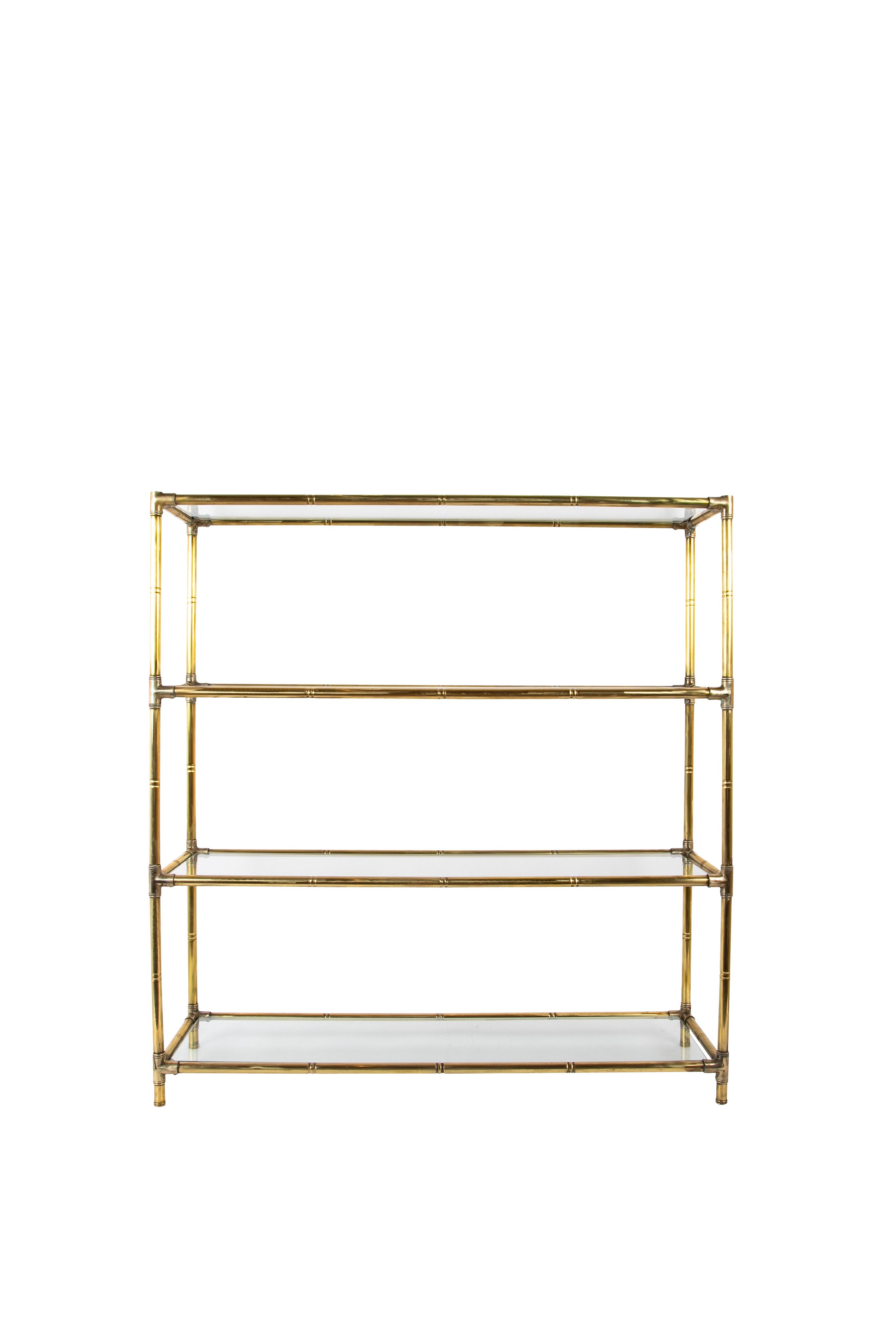 A Brass Bamboo Form Etagere