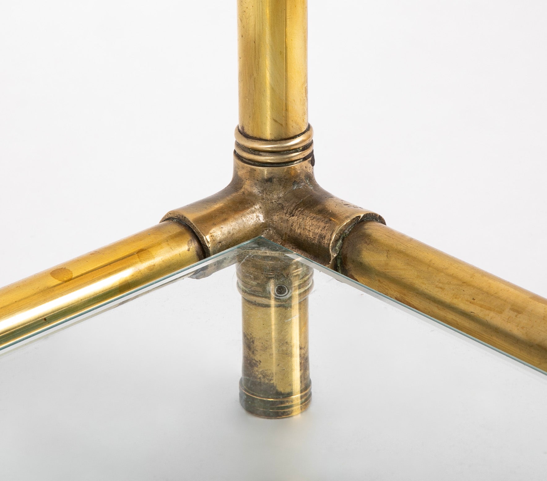 A Brass Bamboo Form Etagere