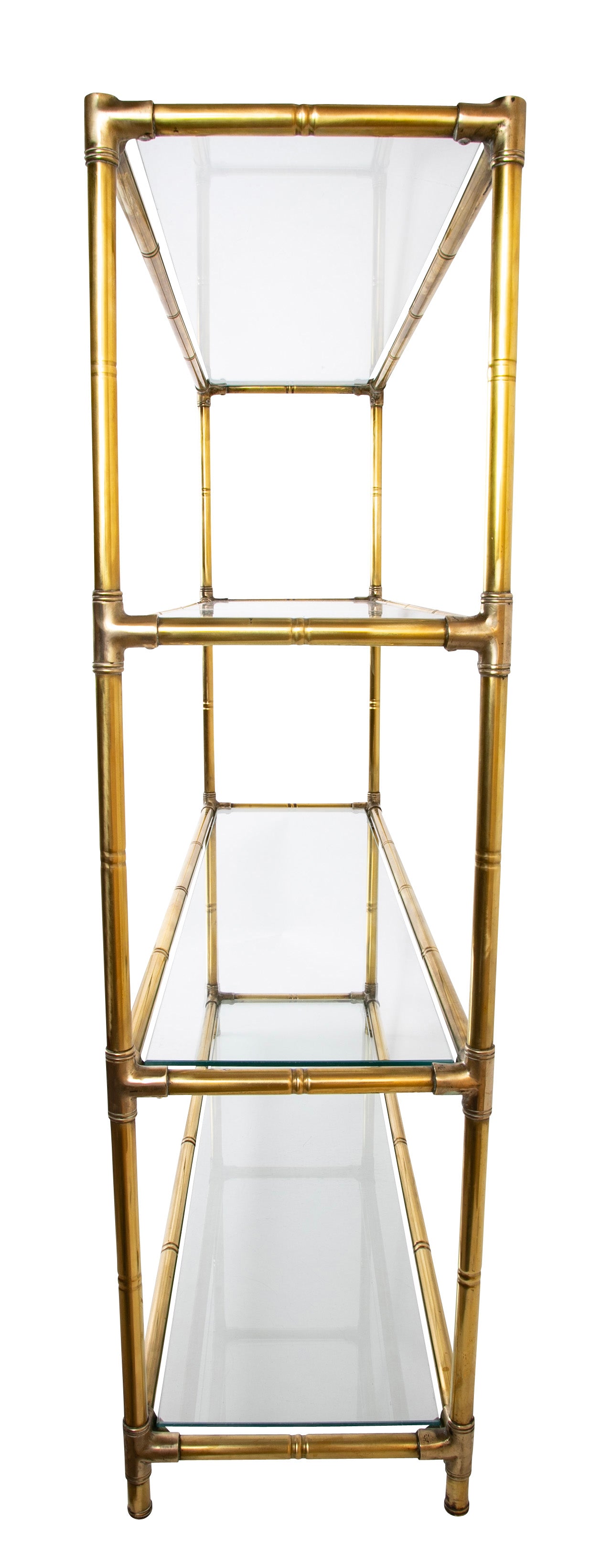 A Brass Bamboo Form Etagere