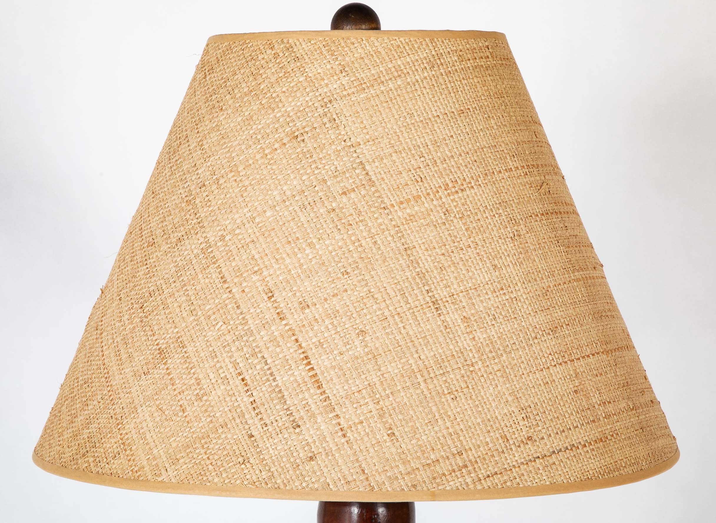 Turned Wood Floor Lamp Attributed to Victor Courtray (1896-1987)