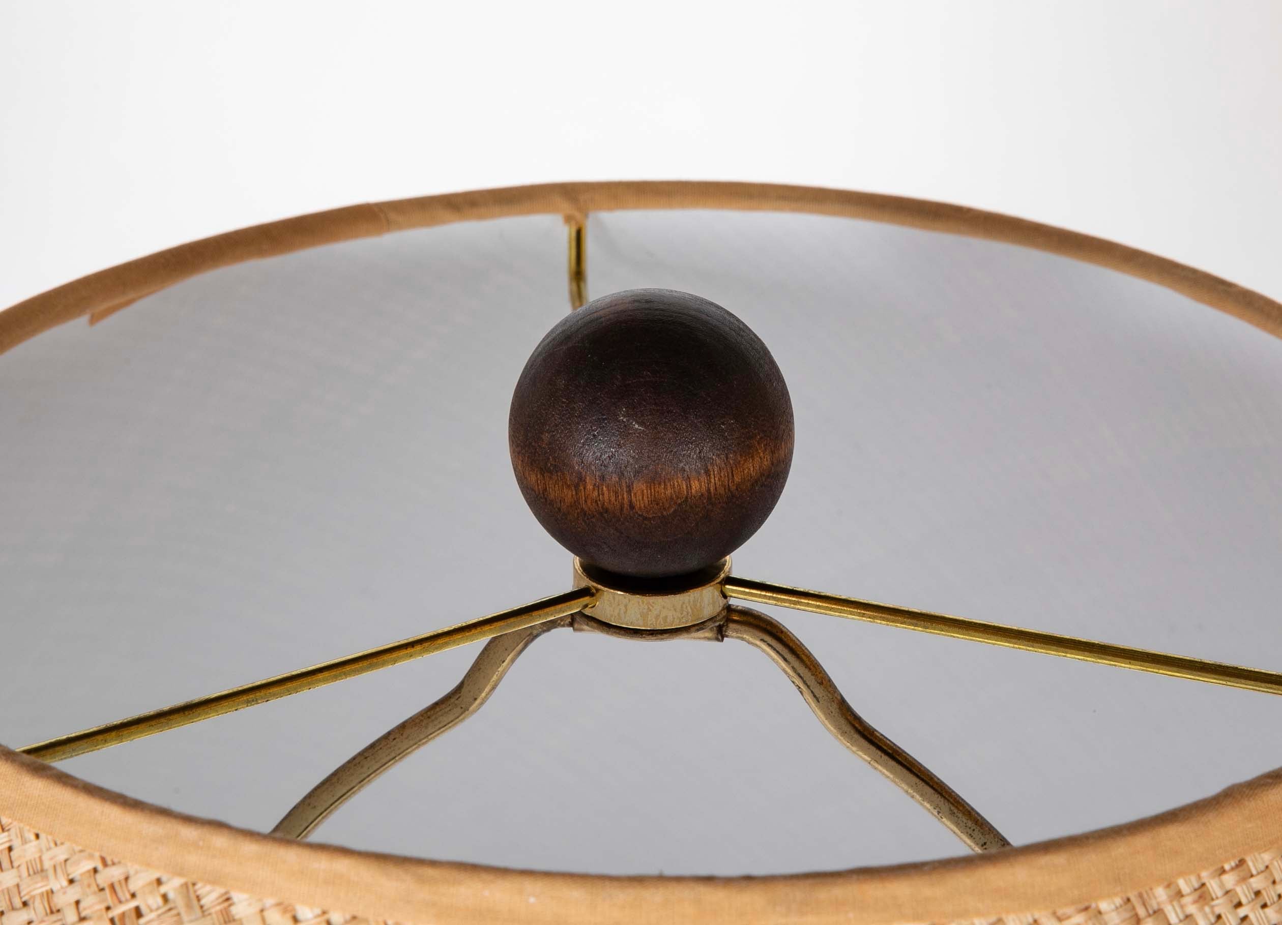 Turned Wood Floor Lamp Attributed to Victor Courtray (1896-1987)