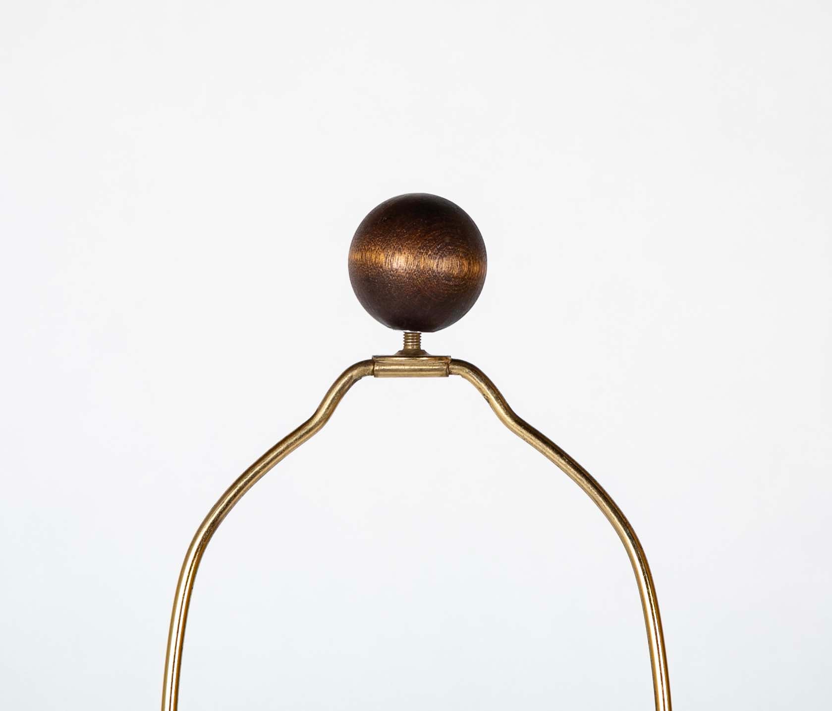 Turned Wood Floor Lamp Attributed to Victor Courtray (1896-1987)