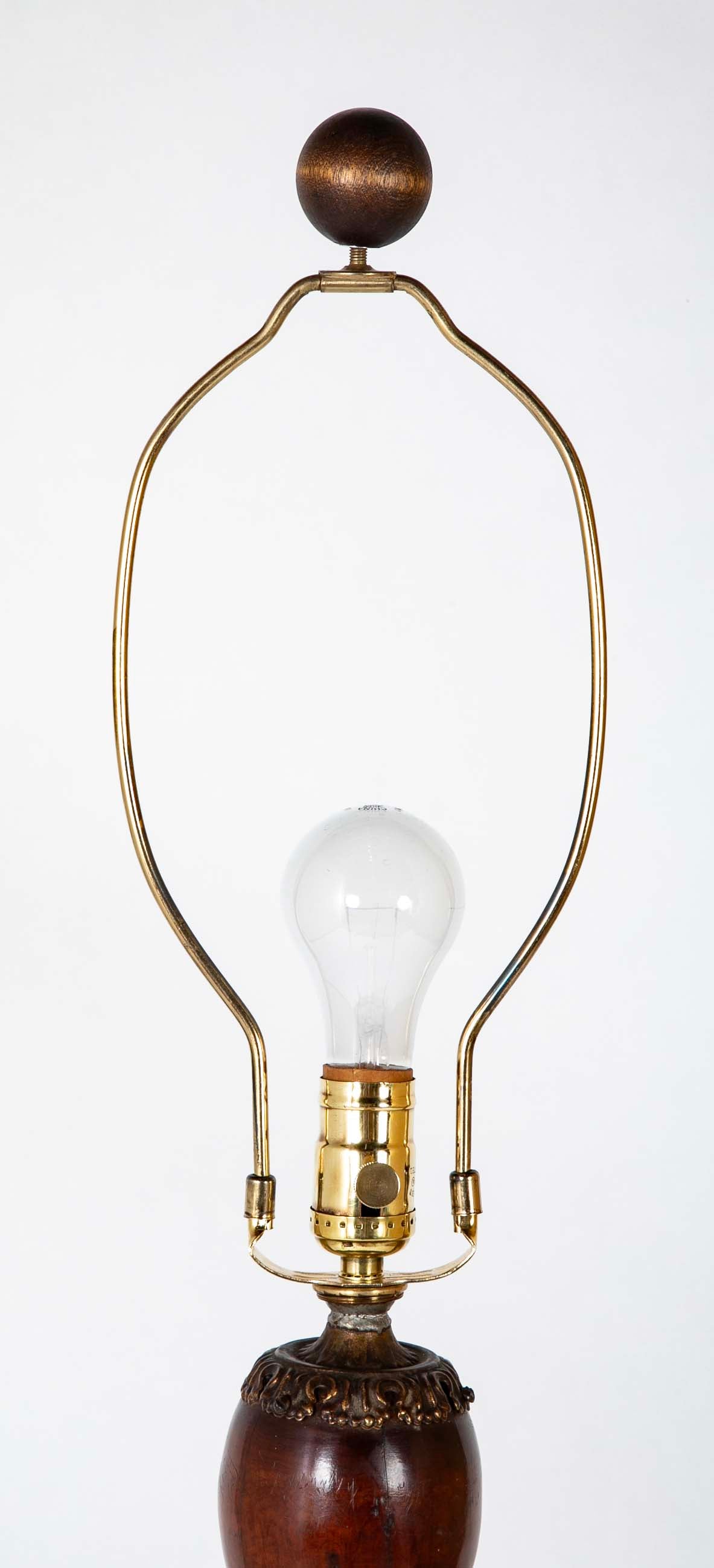 Turned Wood Floor Lamp Attributed to Victor Courtray (1896-1987)