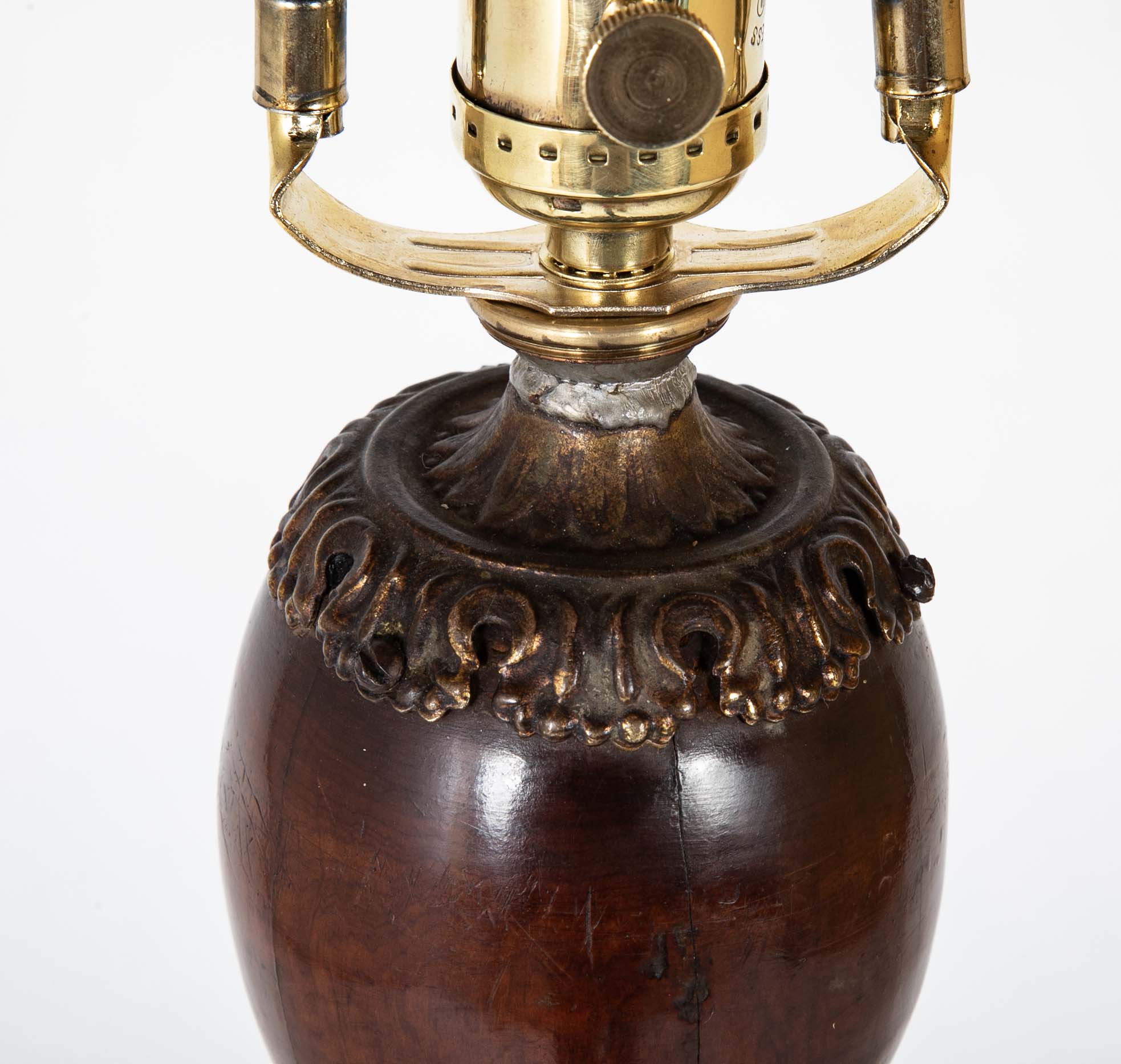Turned Wood Floor Lamp Attributed to Victor Courtray (1896-1987)