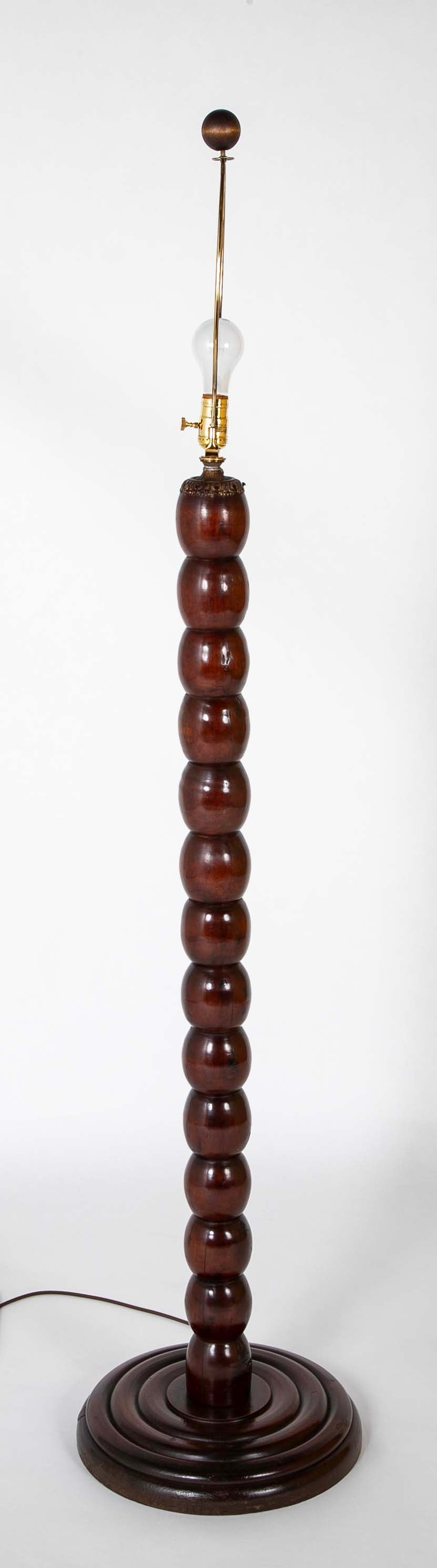 Turned Wood Floor Lamp Attributed to Victor Courtray (1896-1987)