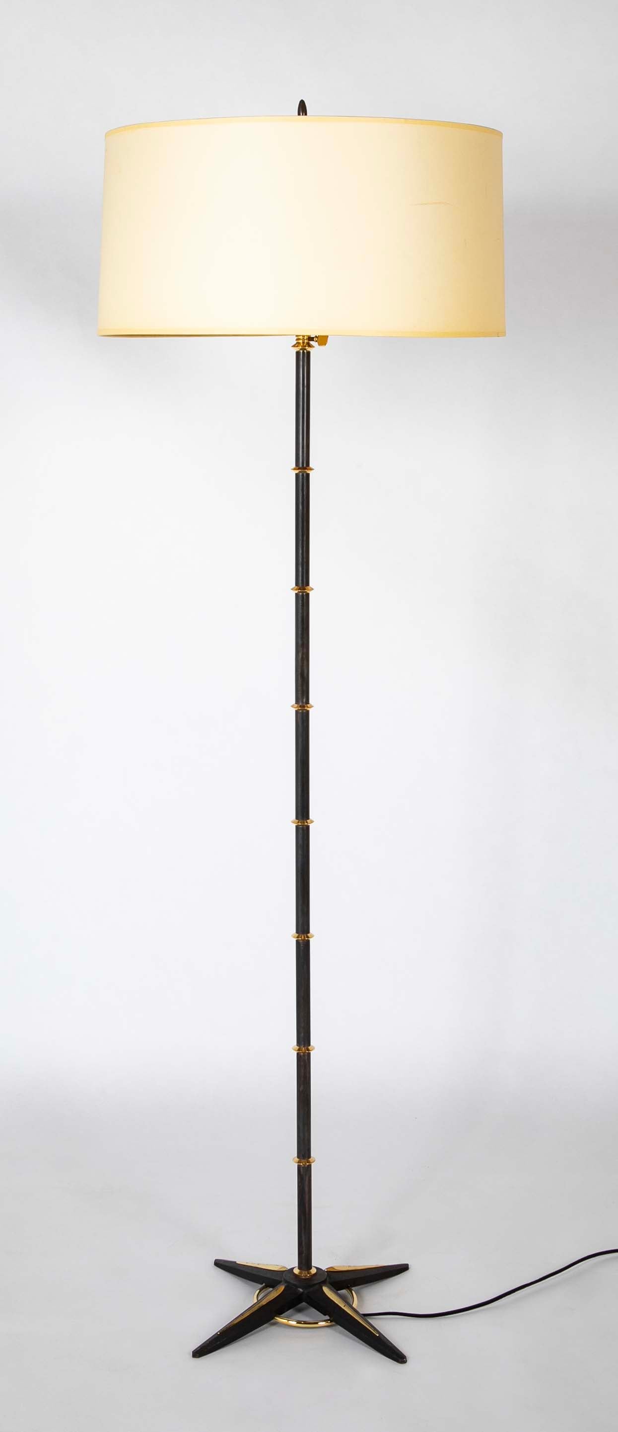 Iron and Brass Floor Lamp in the Manner of Adnet
