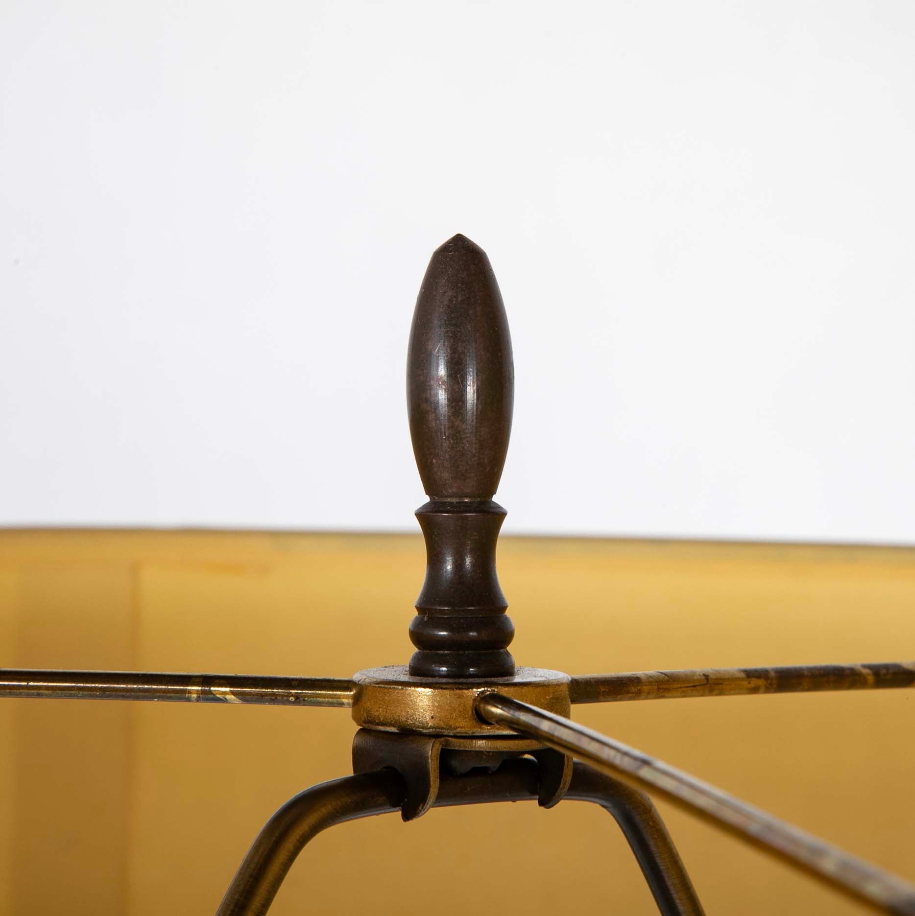 Iron and Brass Floor Lamp in the Manner of Adnet