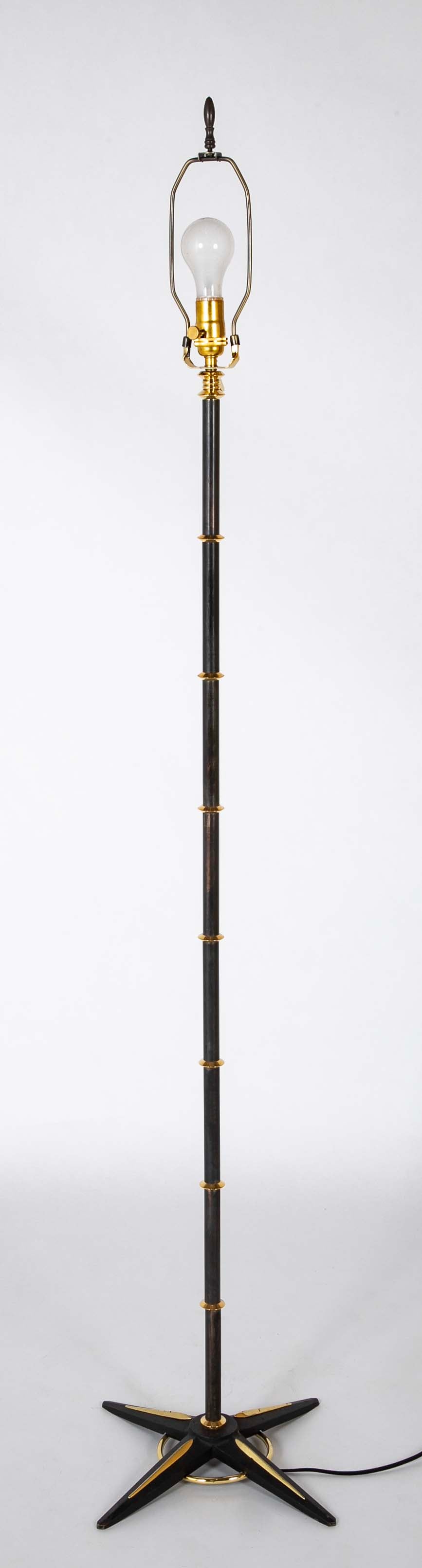 Iron and Brass Floor Lamp in the Manner of Adnet