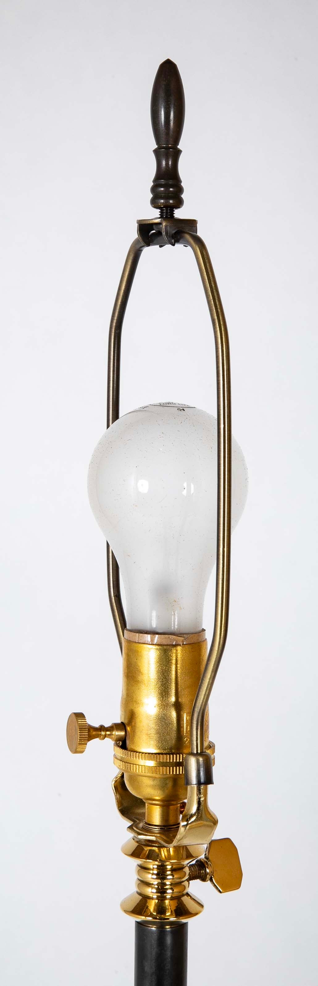 Iron and Brass Floor Lamp in the Manner of Adnet