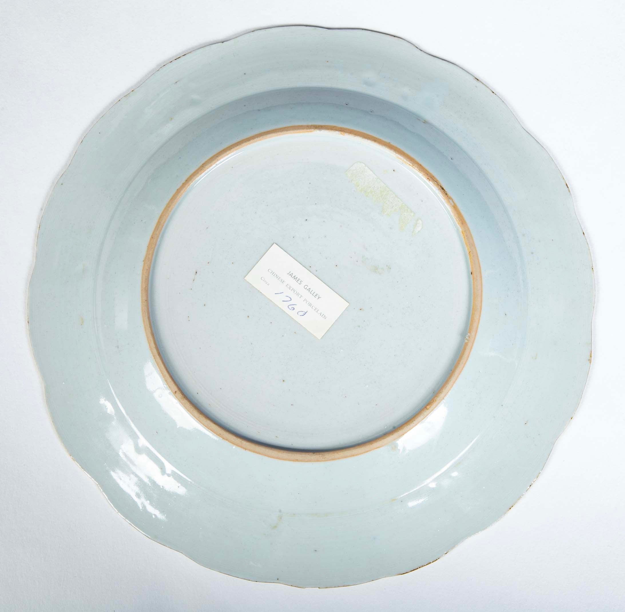 Pair of Chinese Export Famille Rose Porcelain Plates with Floral Polychrome Decor