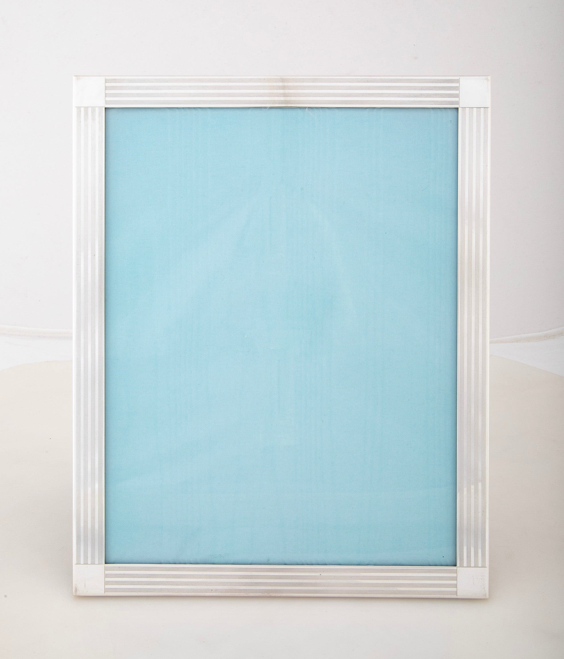Tiffany & Co. Sterling Silver Picture Frame with Incised Line Border