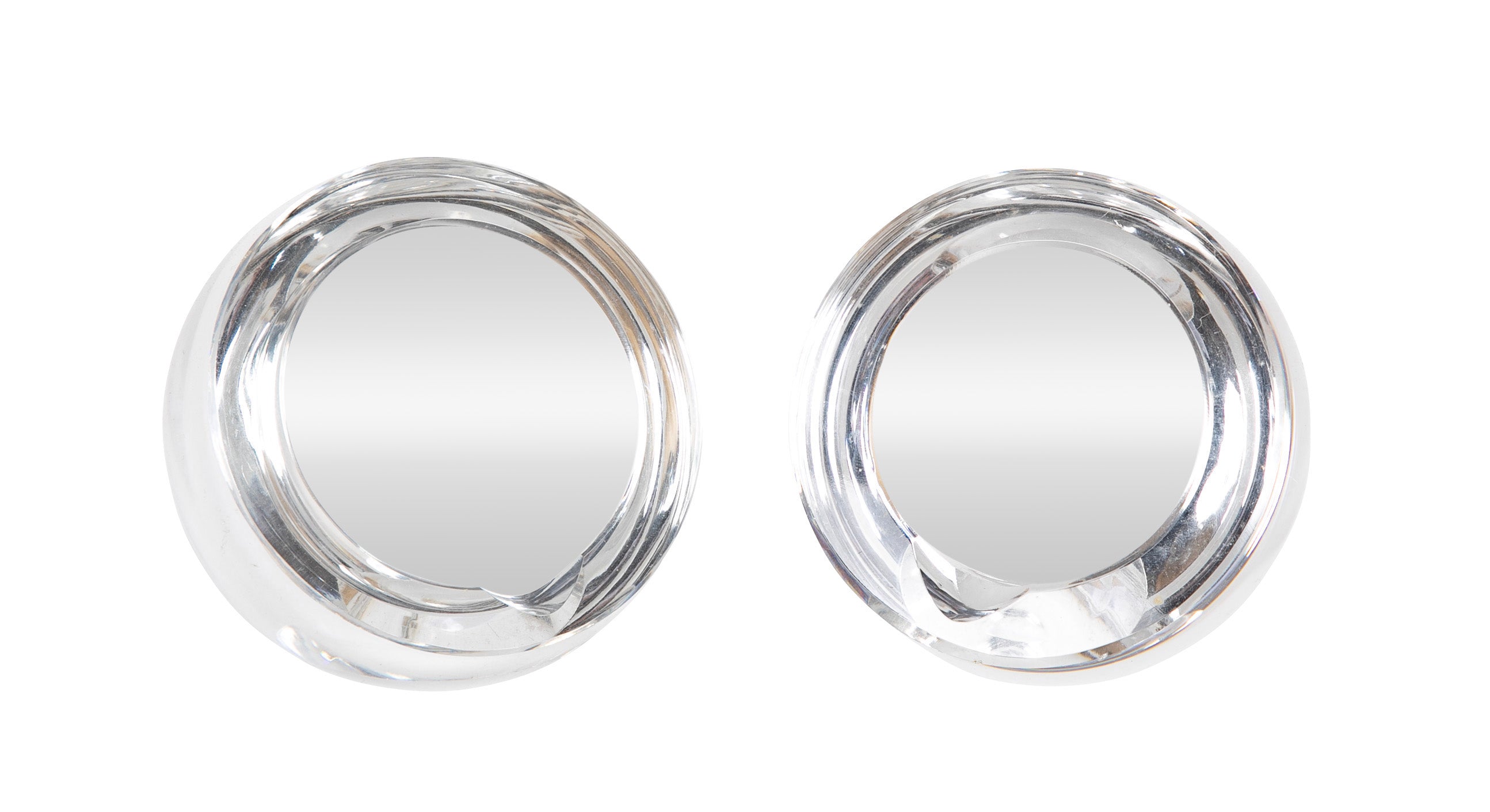Two Spherical Glass Ashtrays by Baccarat - Priced Individually