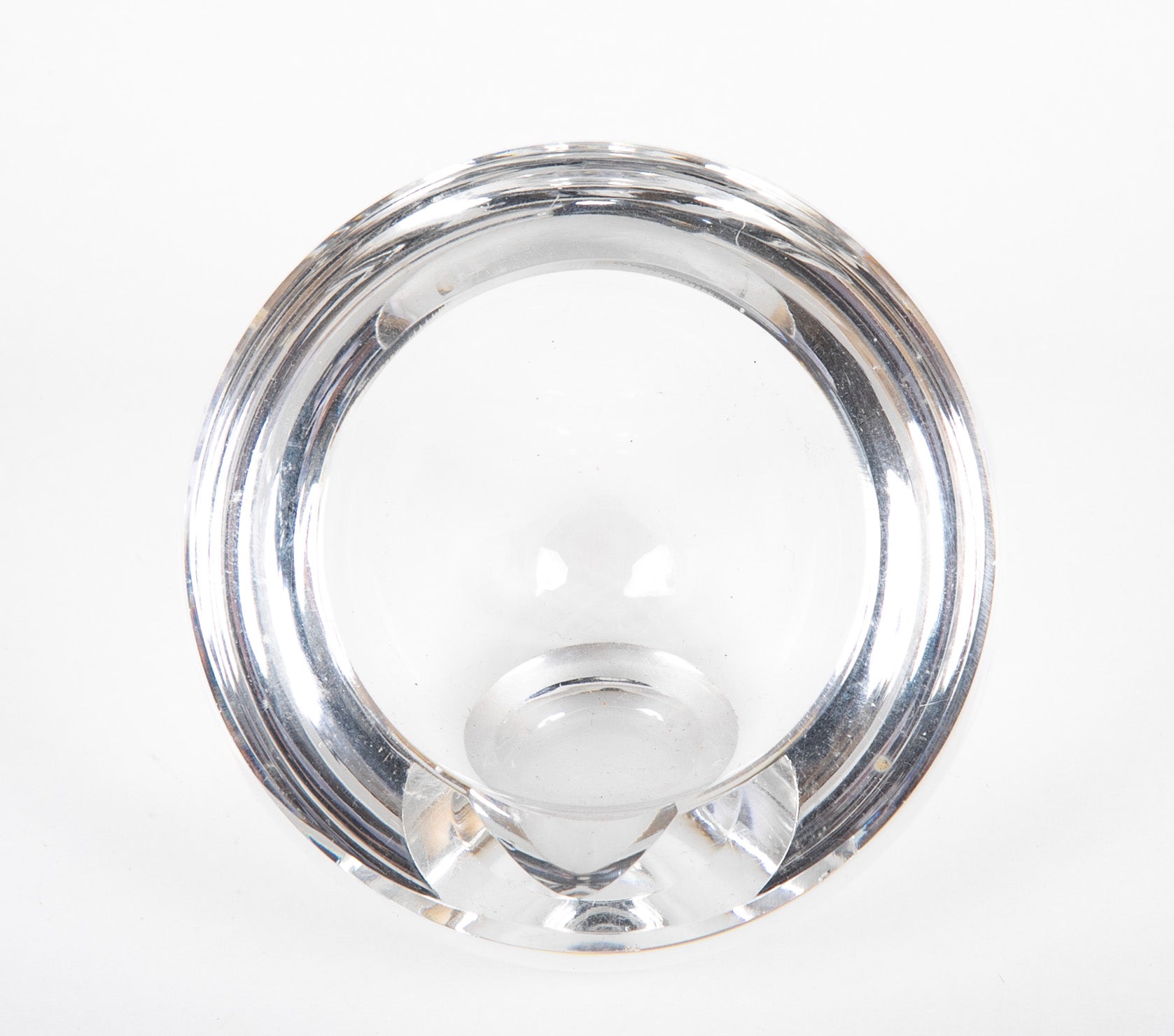 Two Spherical Glass Ashtrays by Baccarat - Priced Individually