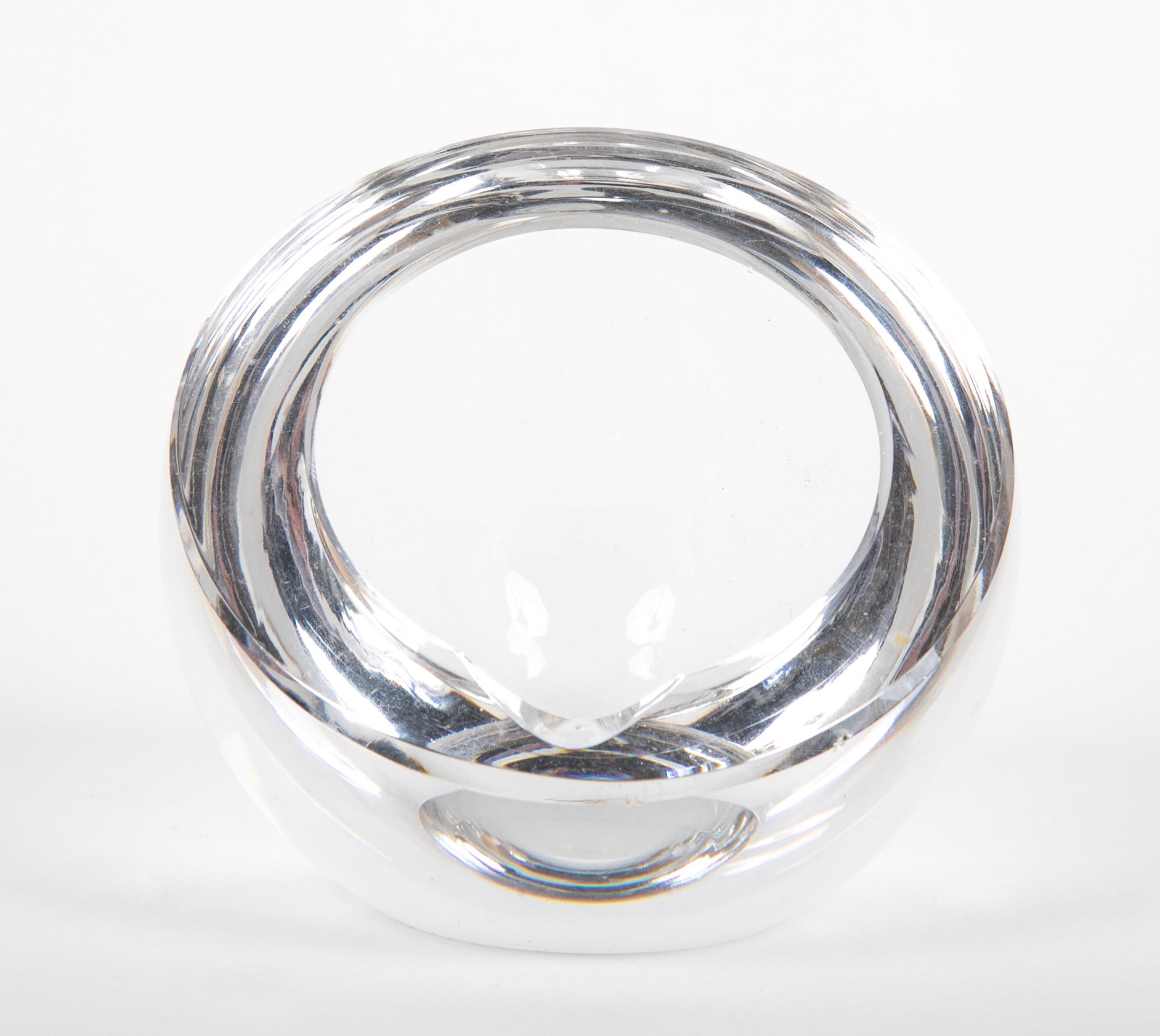 Two Spherical Glass Ashtrays by Baccarat - Priced Individually