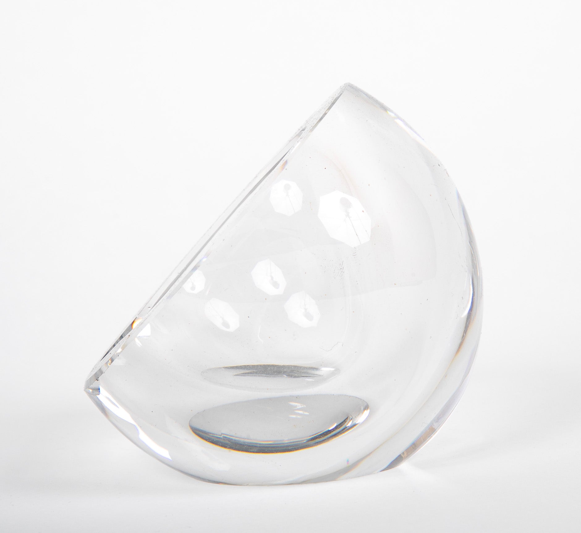Two Spherical Glass Ashtrays by Baccarat - Priced Individually
