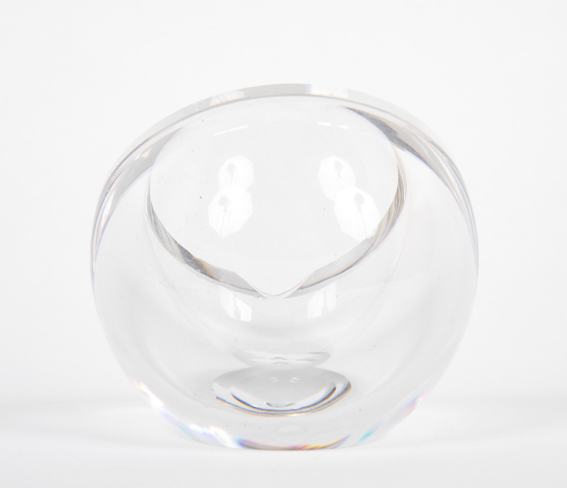 Two Spherical Glass Ashtrays by Baccarat - Priced Individually
