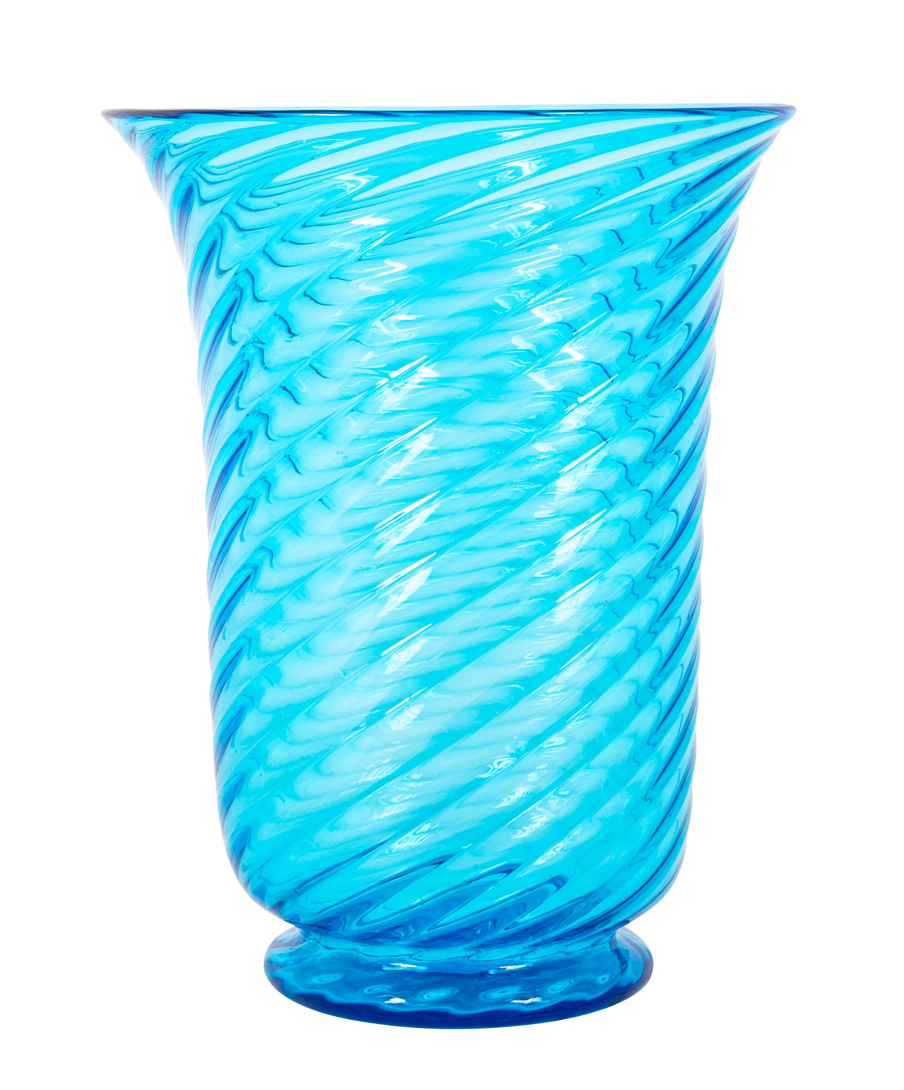 1930's Steuben Blue Swirl Glass Vase
