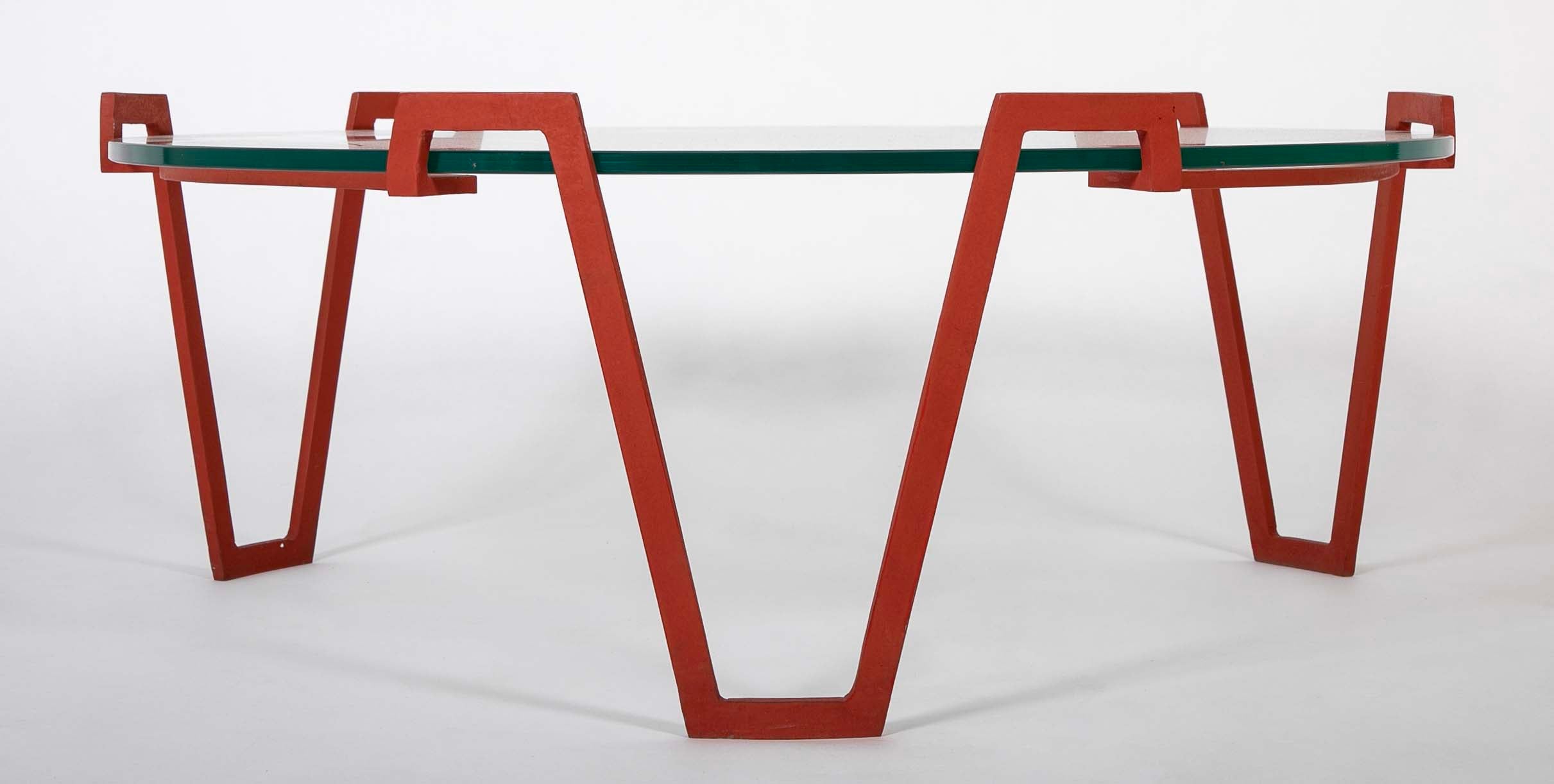 Iron and Glass Round Coffee Table