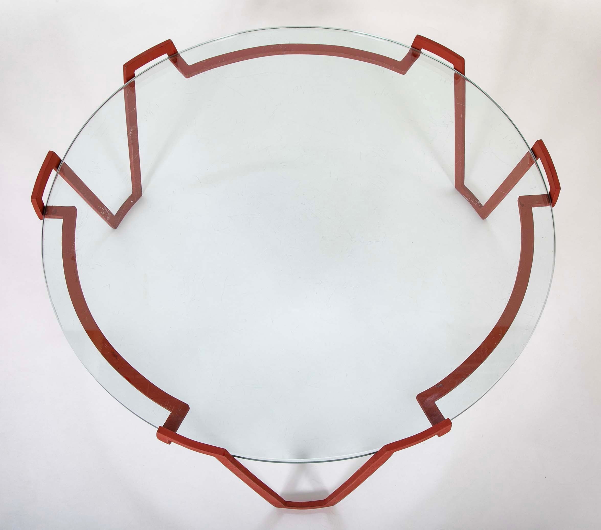 Iron and Glass Round Coffee Table