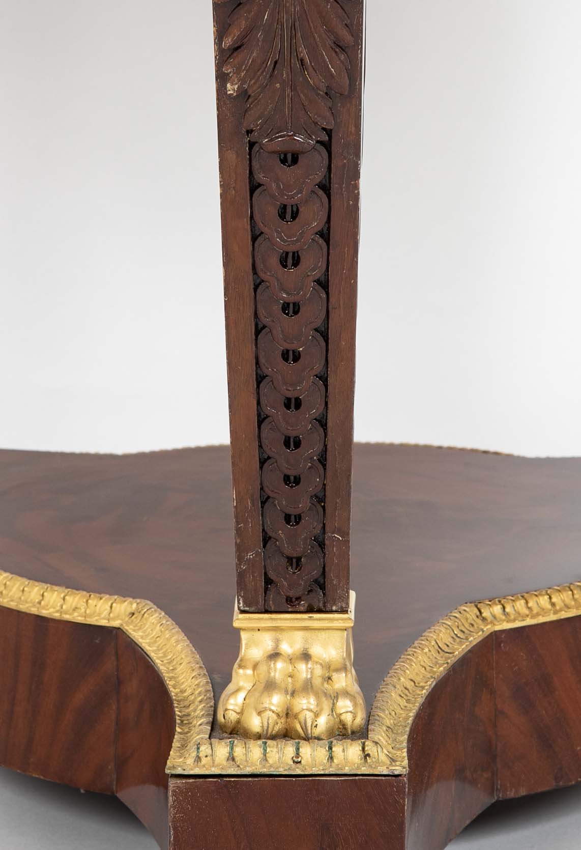 Mahogany and Sea Green Marble Top Center Table