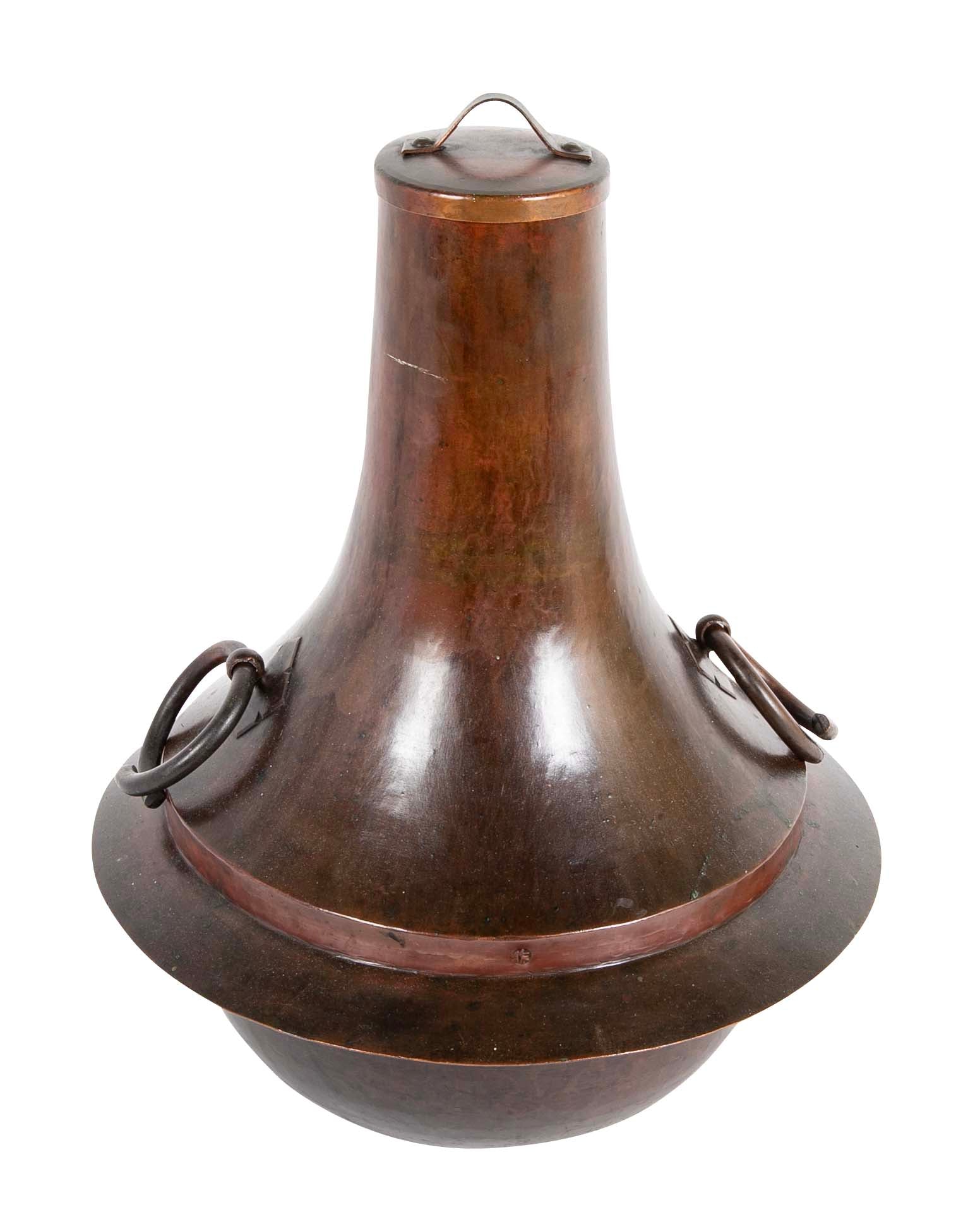 Japanese Patinated Bronze Lidded Jar with Loop Handles