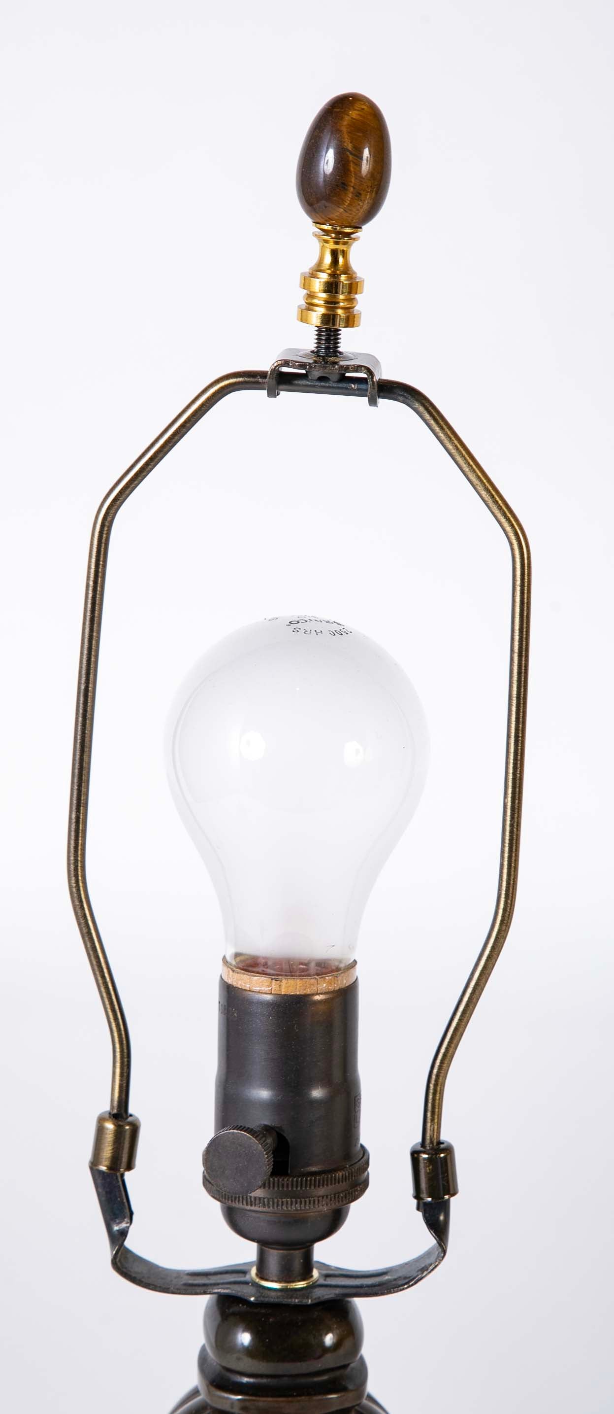 Pair of Just Andersen Melon Form Metal Lamps
